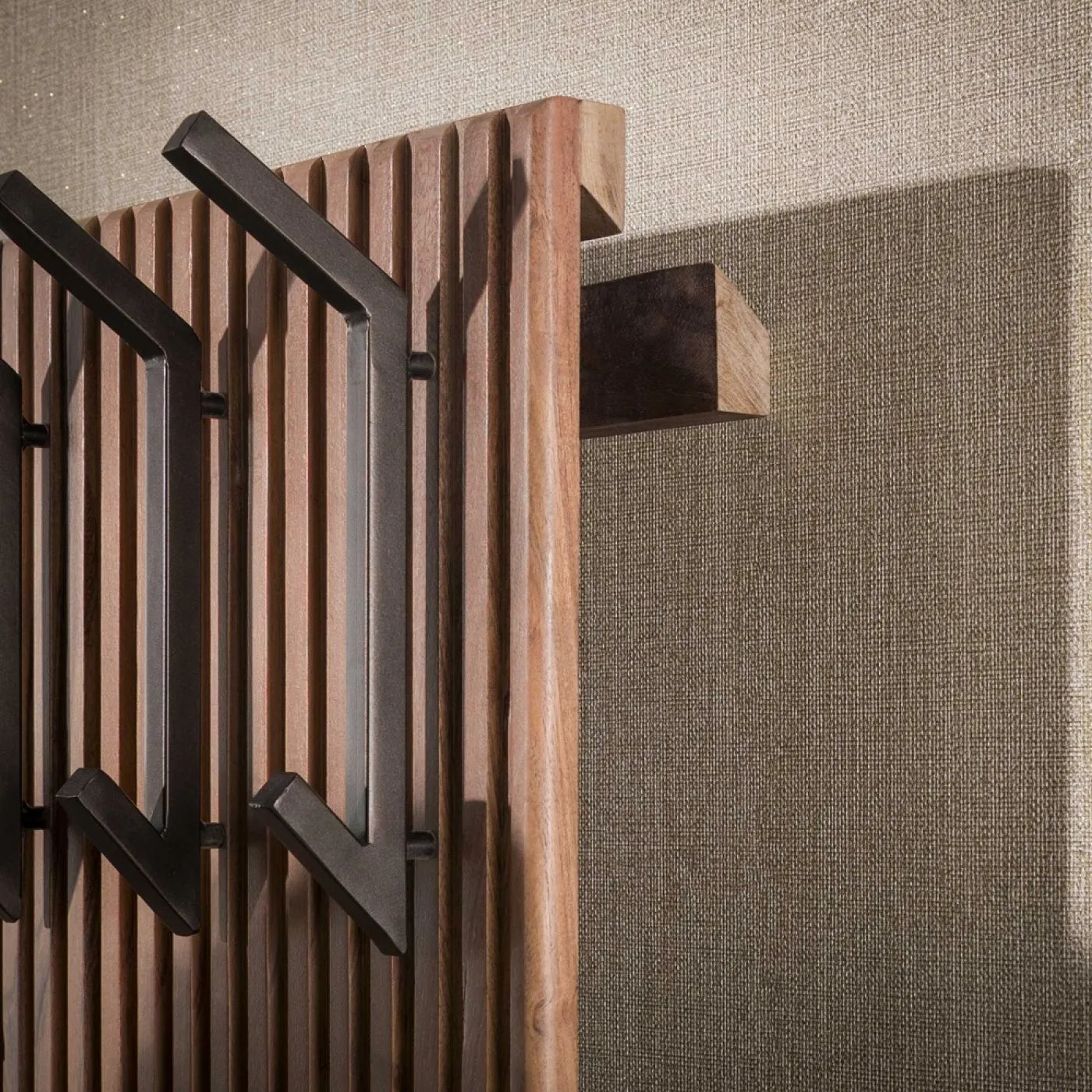 Wandgarderobe Garderobenpaneel Björn | 10 Haken | Akazie massiv | braun