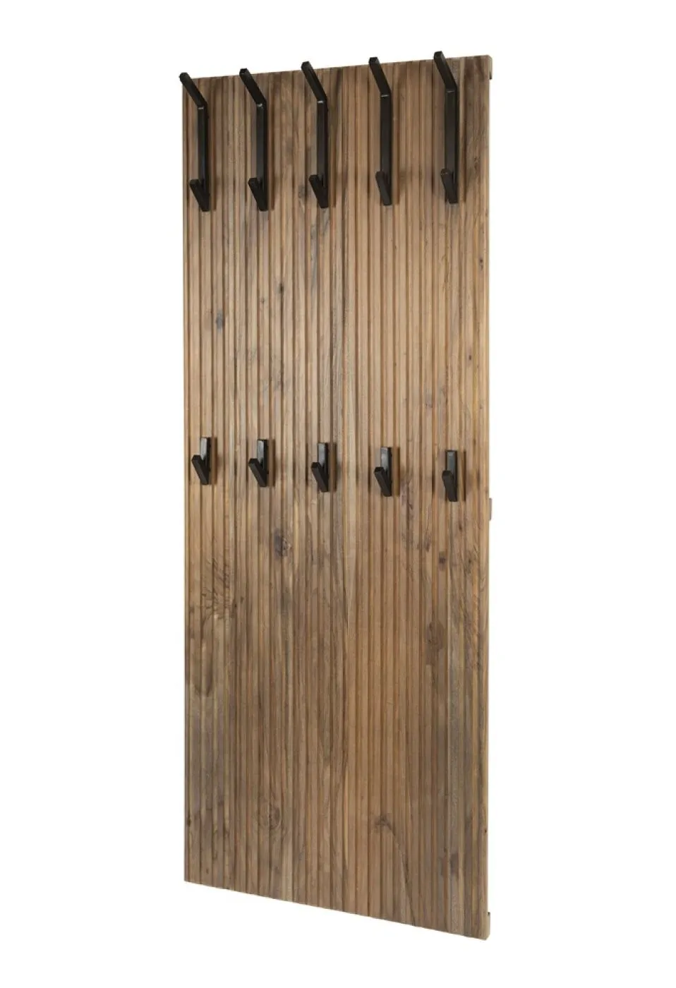 Wandgarderobe Garderobenpaneel Björn | 10 Haken | Akazie massiv | braun