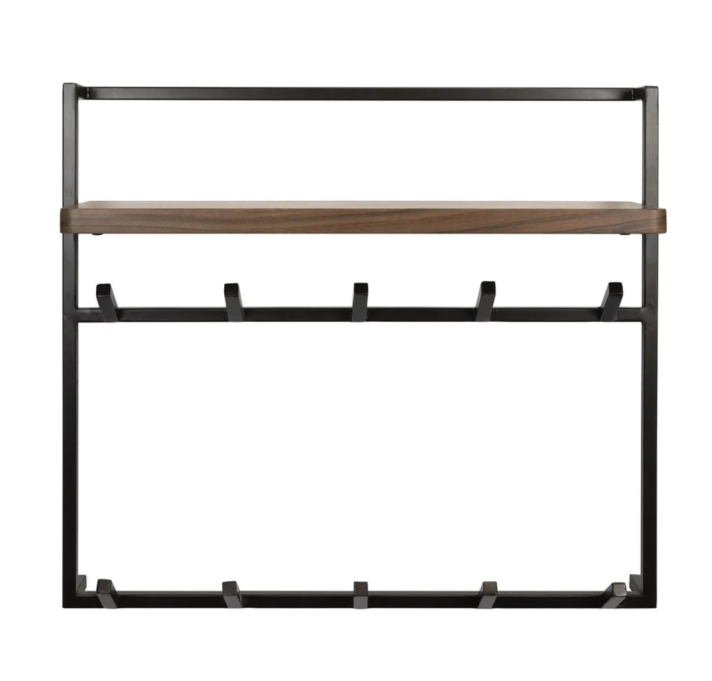 Wandgarderobe Garderobenpaneel Eik | 10 Haken | Akazie massiv | braun