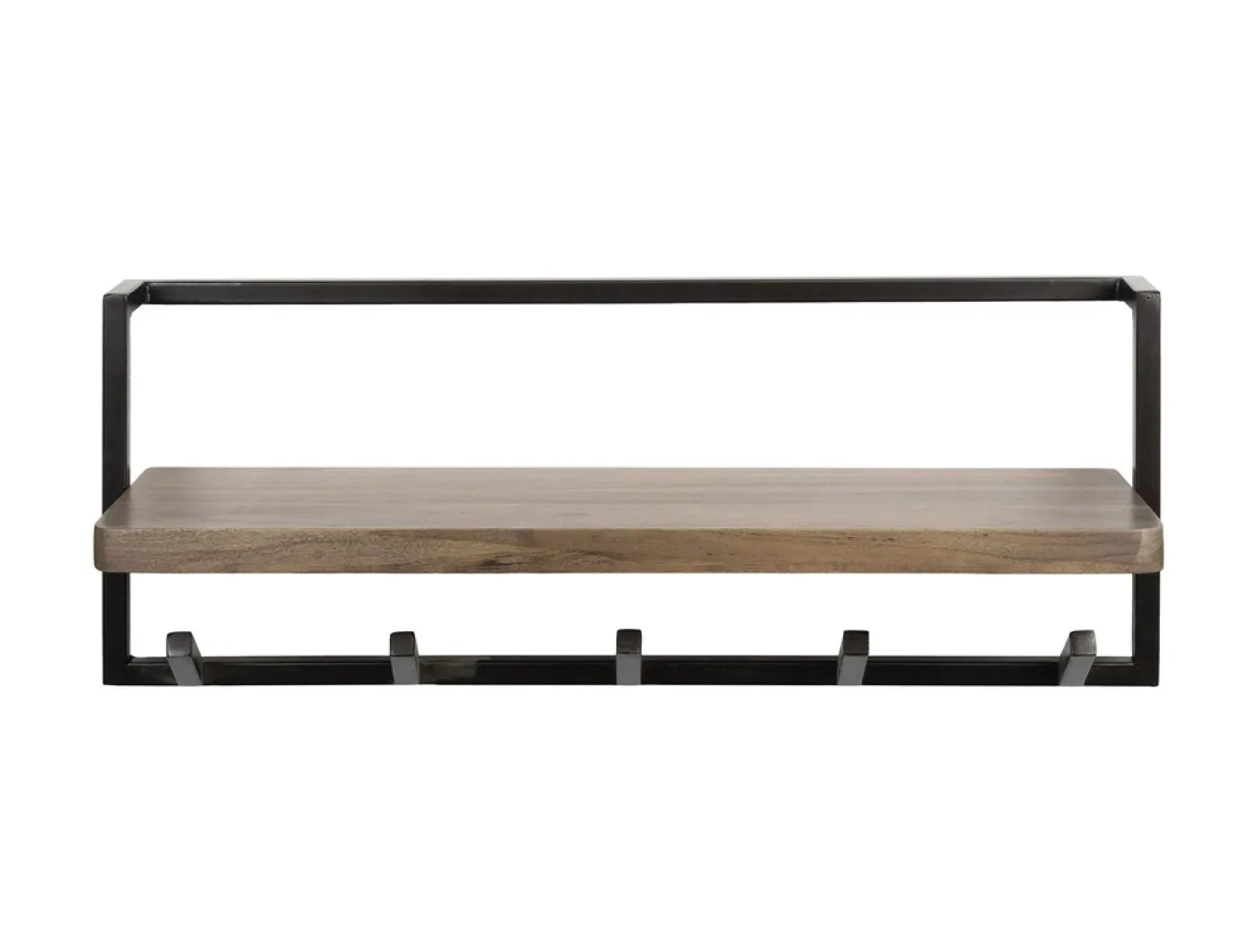 Wandgarderobe Garderobenpaneel Eik | 5 Haken | Akazie massiv | braun