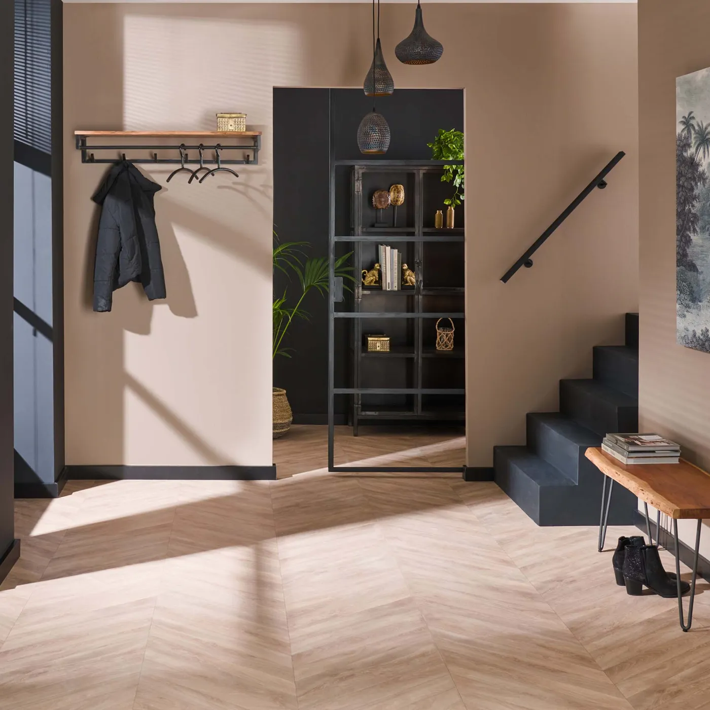 Wandgarderobe Garderobenpaneel Keno 6 Haken | Akazie massiv | natur