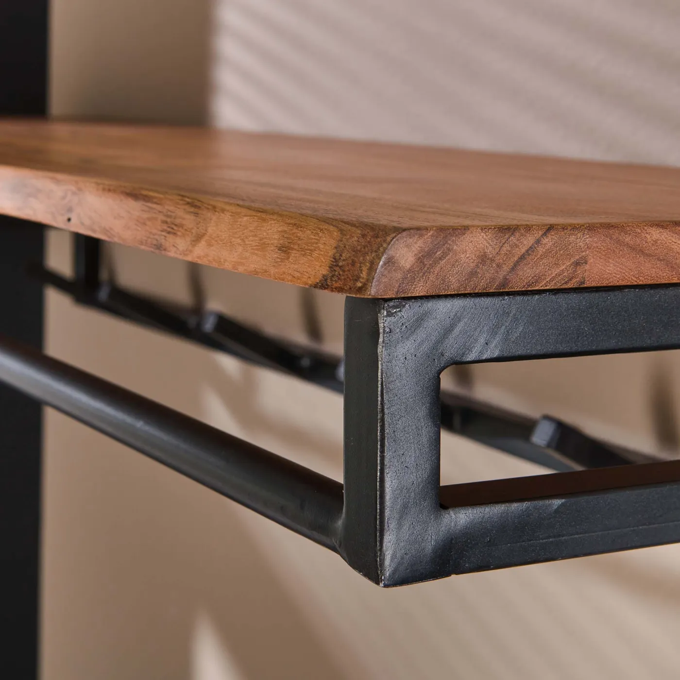 Wandgarderobe Garderobenpaneel Keno 6 Haken | Akazie massiv | natur