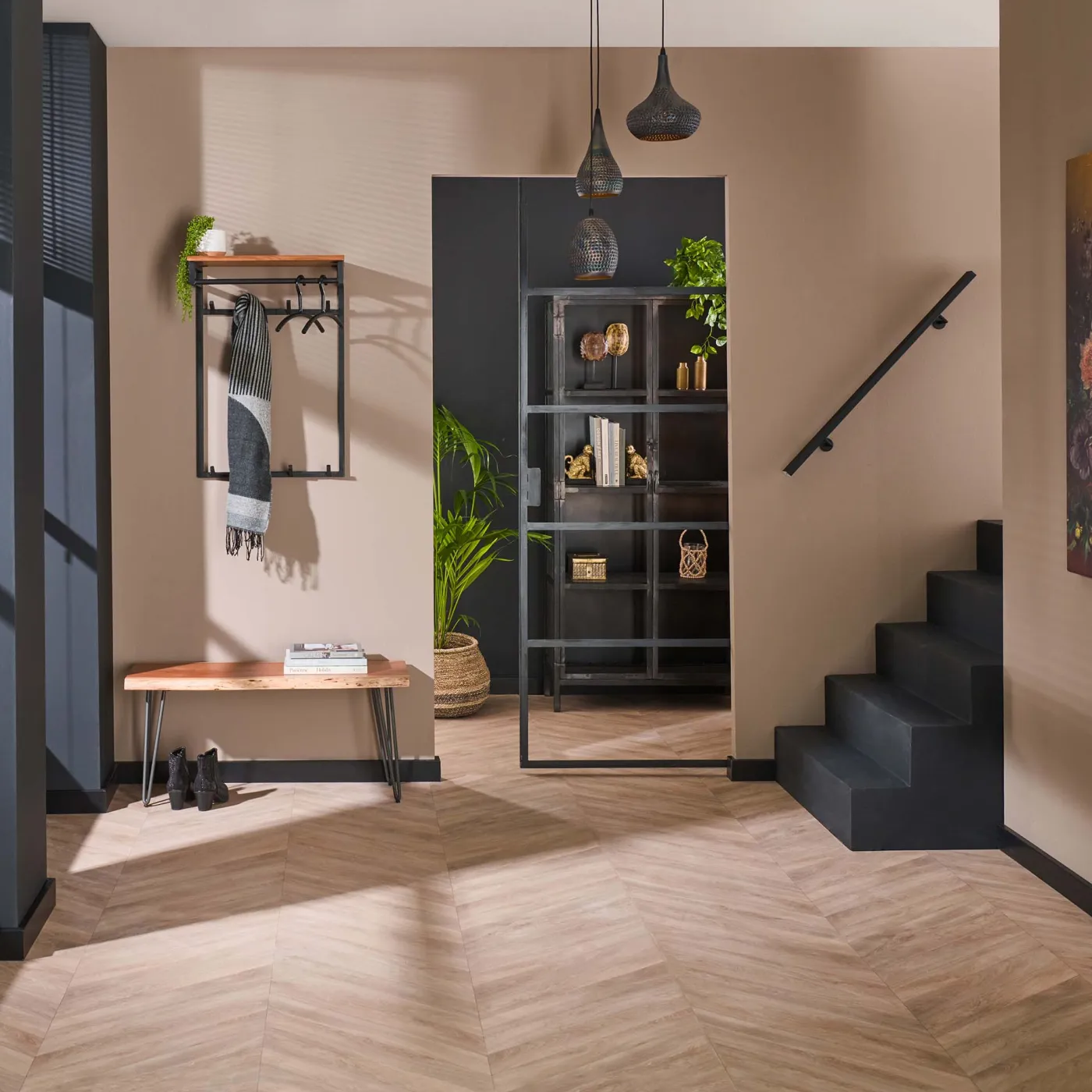 Wandgarderobe Garderobenpaneel Keno 8 Haken | Akazie massiv | natur