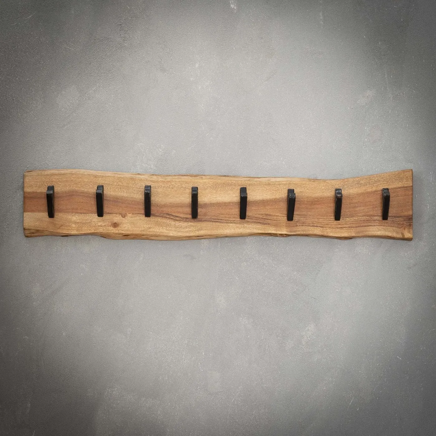 Wandgarderobe Garderobenpaneel Kes 8 Haken | Akazie massiv | natur