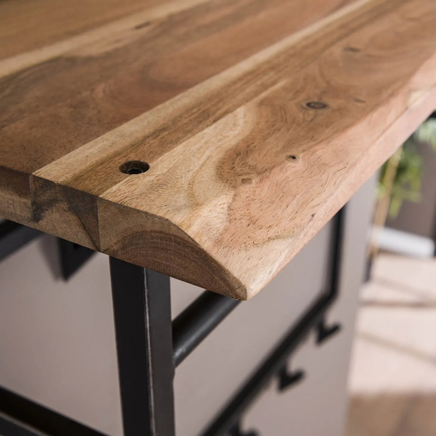 Wandgarderobe Garderobenpaneel Kes mit Hutablage & 12 Haken | Akazie massiv