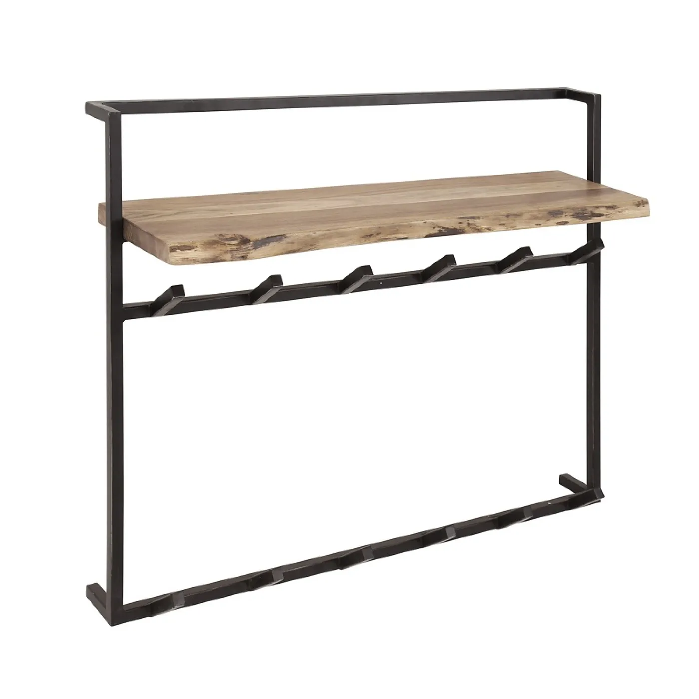 Wandgarderobe Garderobenpaneel Solag 12 Haken | Akazie massiv | naturel