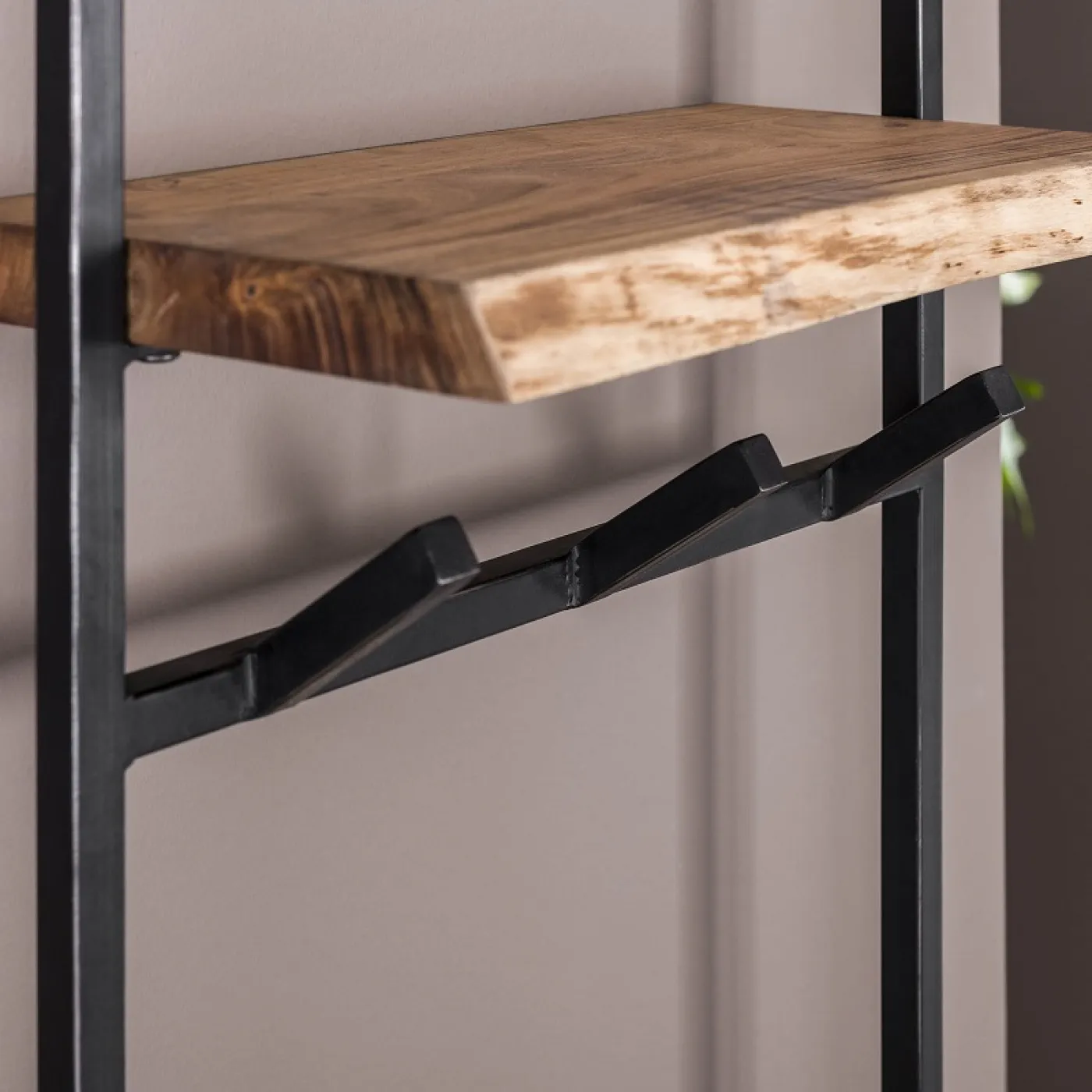 Wandgarderobe Garderobenpaneel Solag 6 Haken | Akazie massiv | naturel