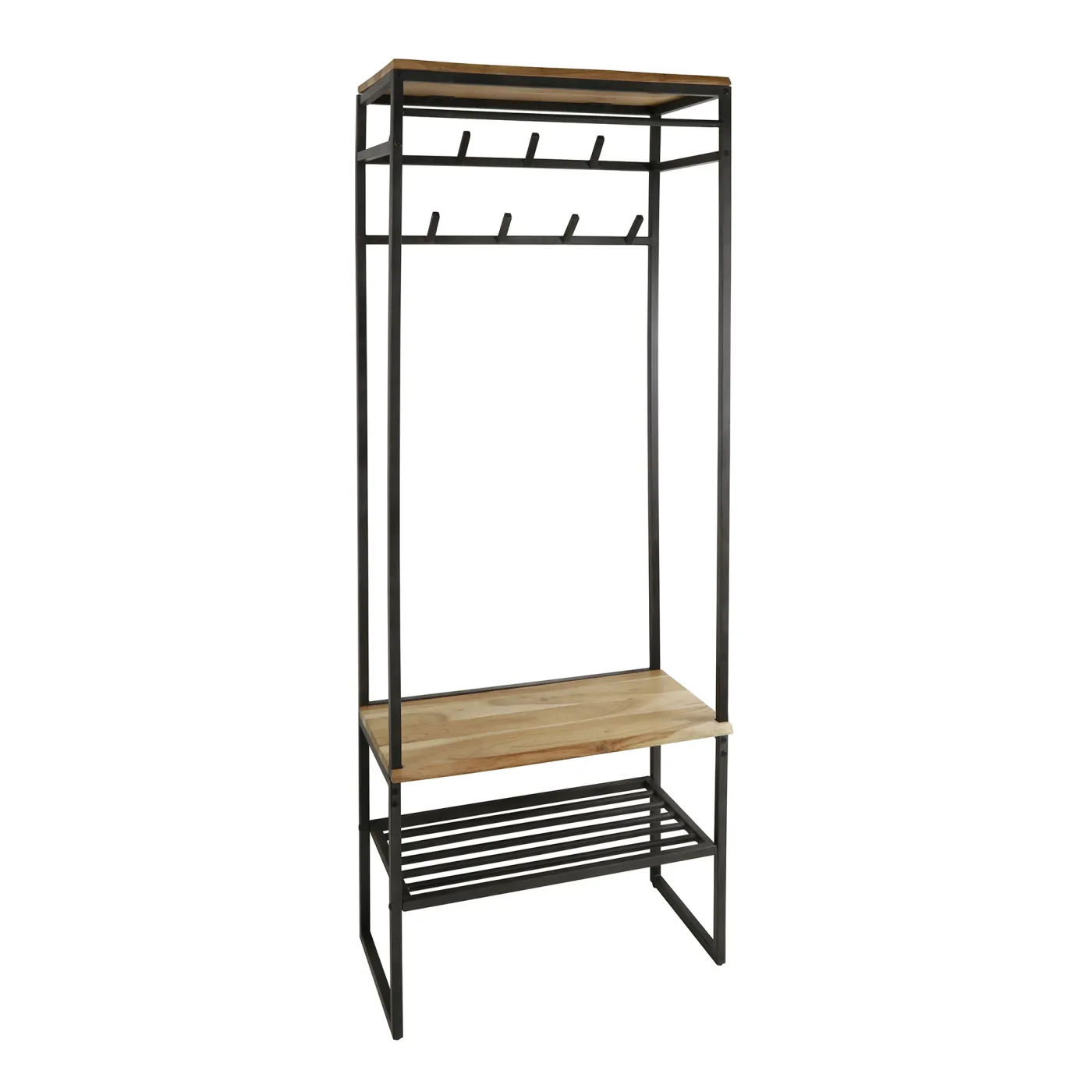 Wandgarderobe Garderobenständer Kes | Akazie massiv | natur