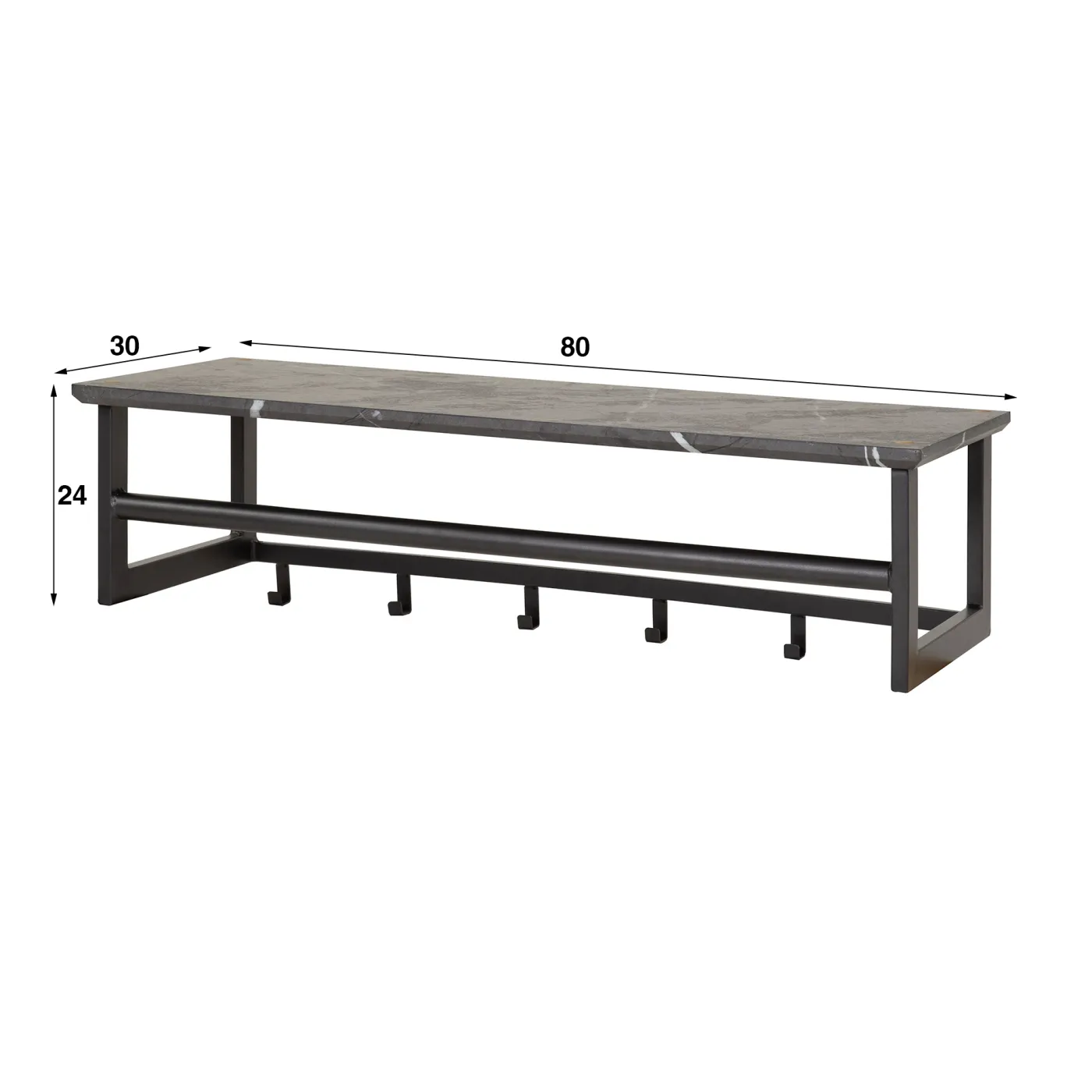 Wandgarderobe Hanga | Melamin | schwarz braun | 6/12 Haken