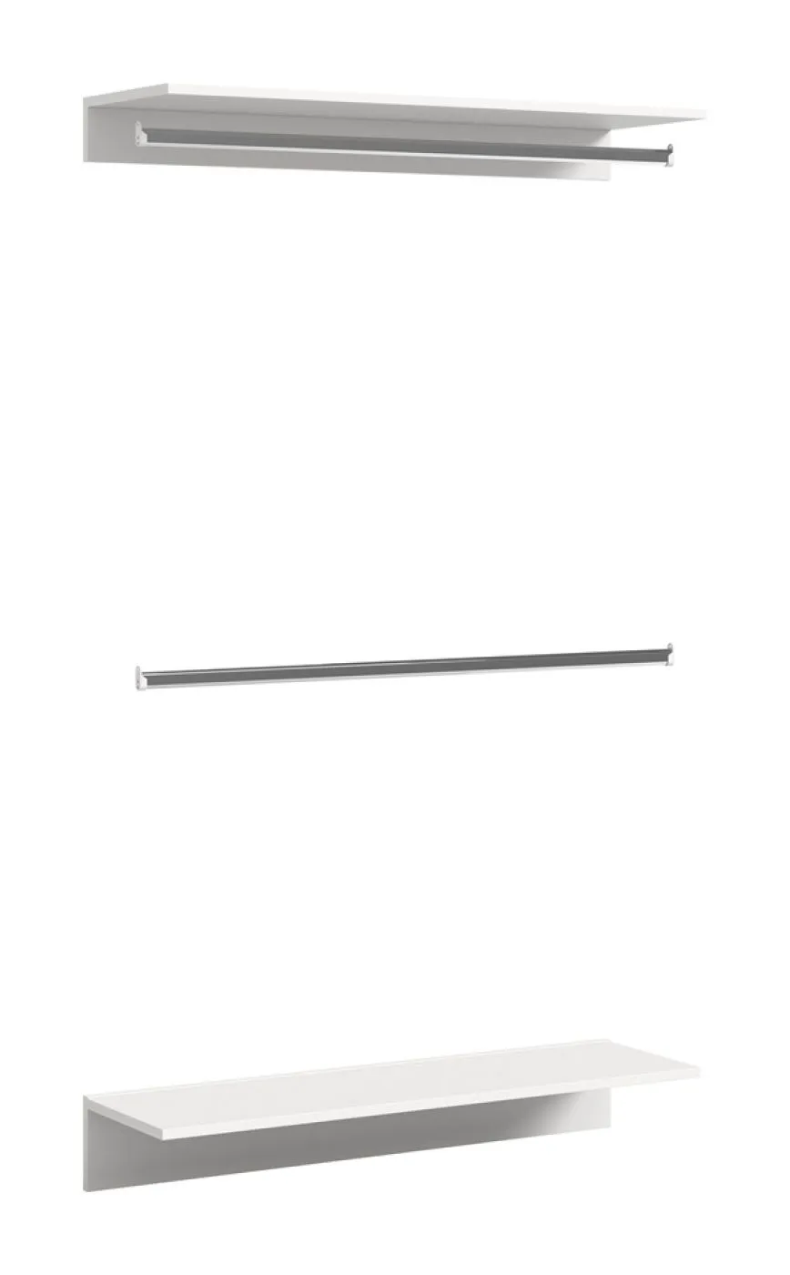 Wandgarderobe, Zwischenbauelement mit Kleiderstange Projekt X | weiß