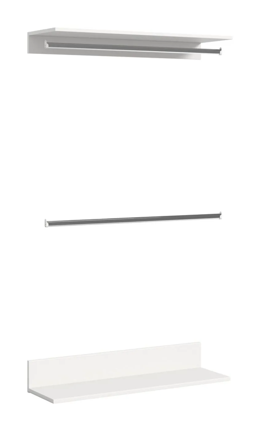 Wandgarderobe, Zwischenbauelement mit Kleiderstange Projekt X | weiß