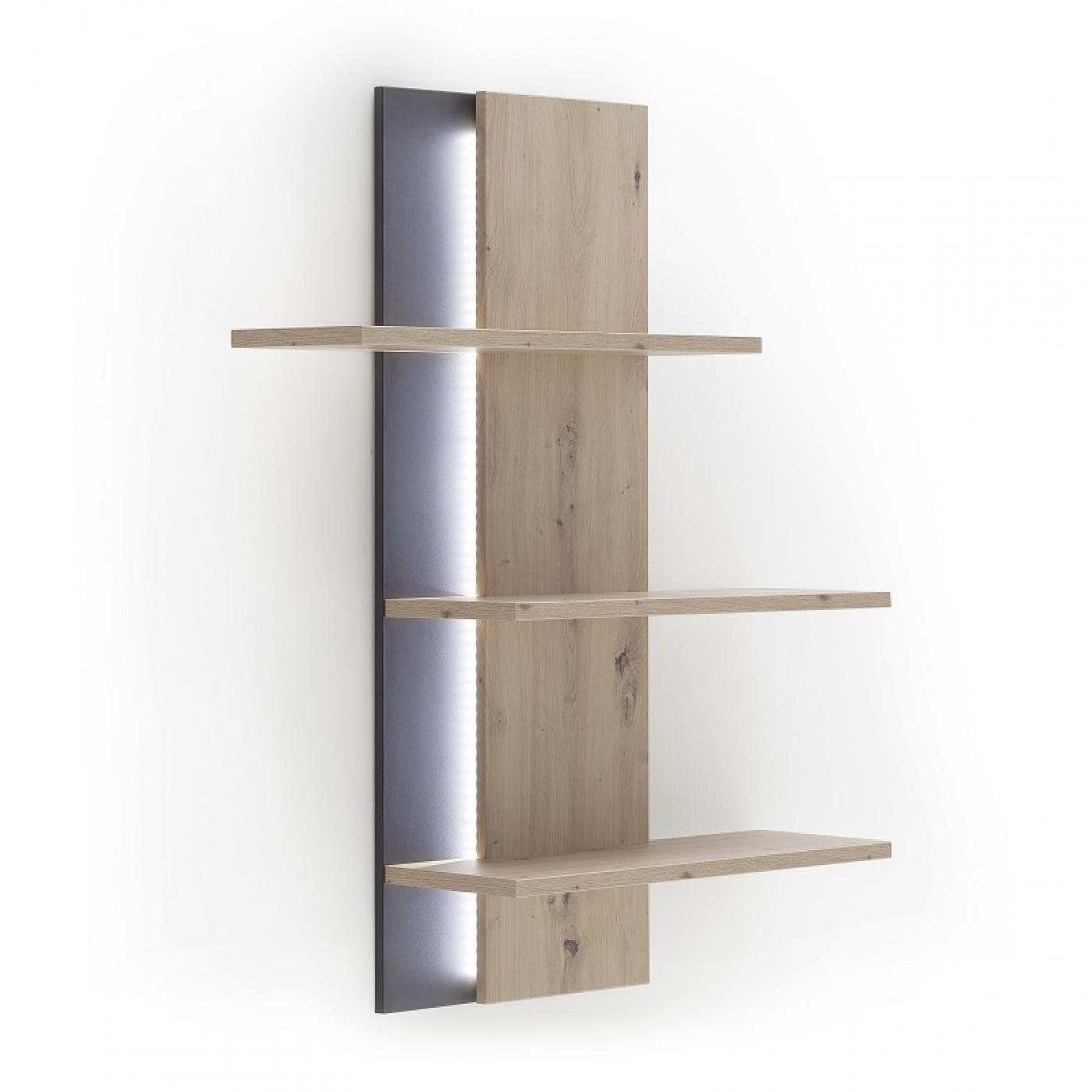 Wandregal Buenos Aires | Balkeneiche | LED Beleuchtung