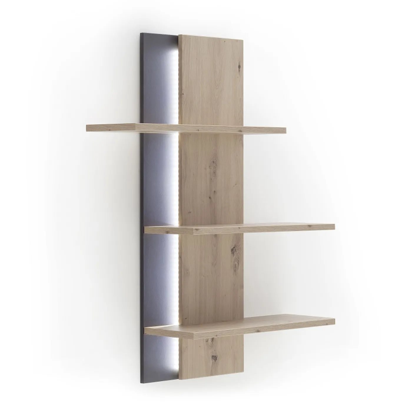 Wandregal Buenos Aires | Balkeneiche | LED Beleuchtung ohne Beleuchtung