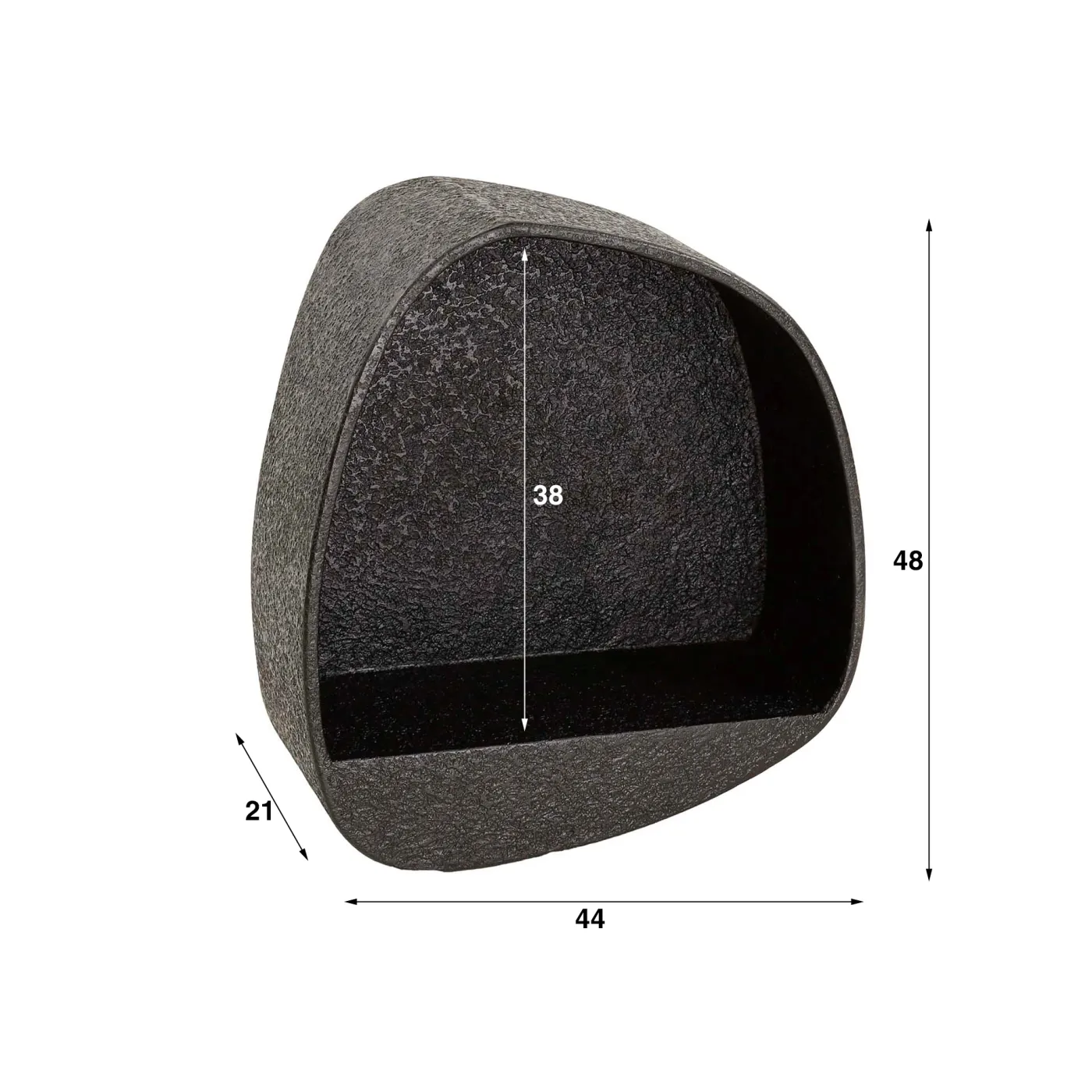 Wandregal Heiban | flüssiges Metall | grau | 44x48