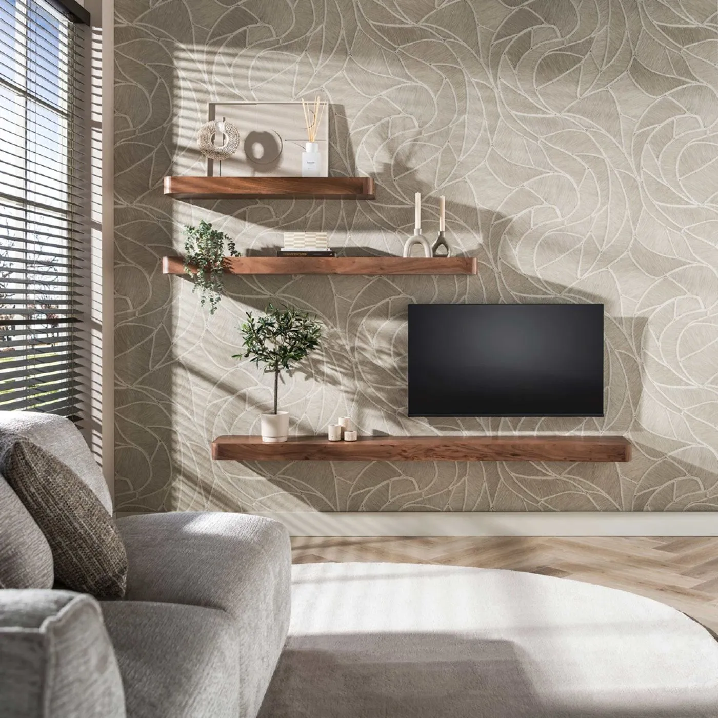 Wandregal Kira | Akazie massiv | braun | 150cm