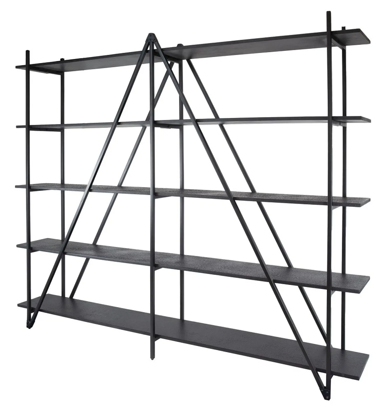 Wandregal Kosta 3 | Metallbeschichtung | dunkelgrau | Metallrahmen