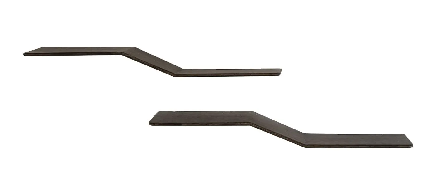Wandregal Novus | 2er Set | Teakholz massiv | Espresso