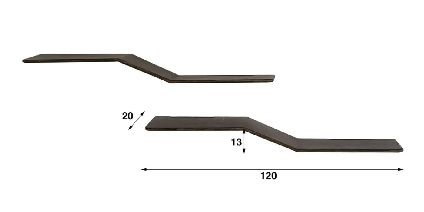 Wandregal Novus | 2er Set | Teakholz massiv | Espresso