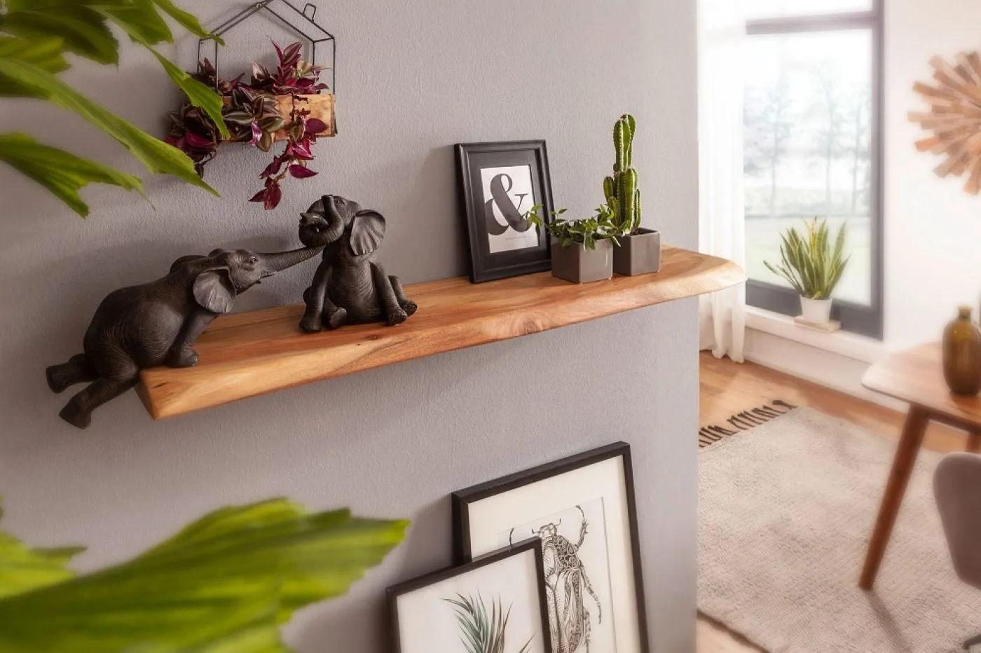 Wandregal Ozy | Akazie massiv | natur