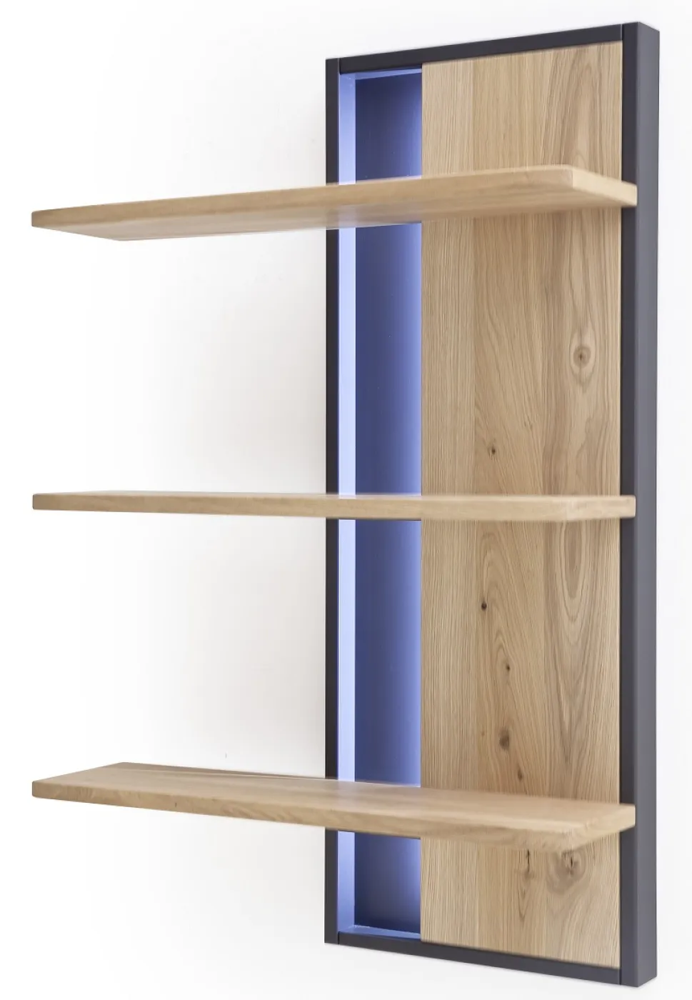 Wandregal Portland | Asteiche Bianco massiv ohne Beleuchtung