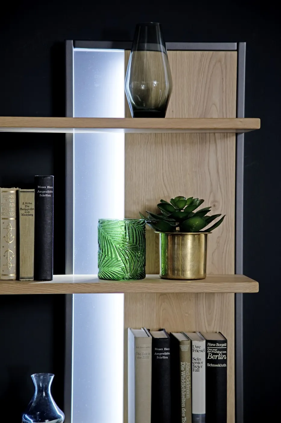 Wandregal Portland | Asteiche Bianco massiv ohne Beleuchtung