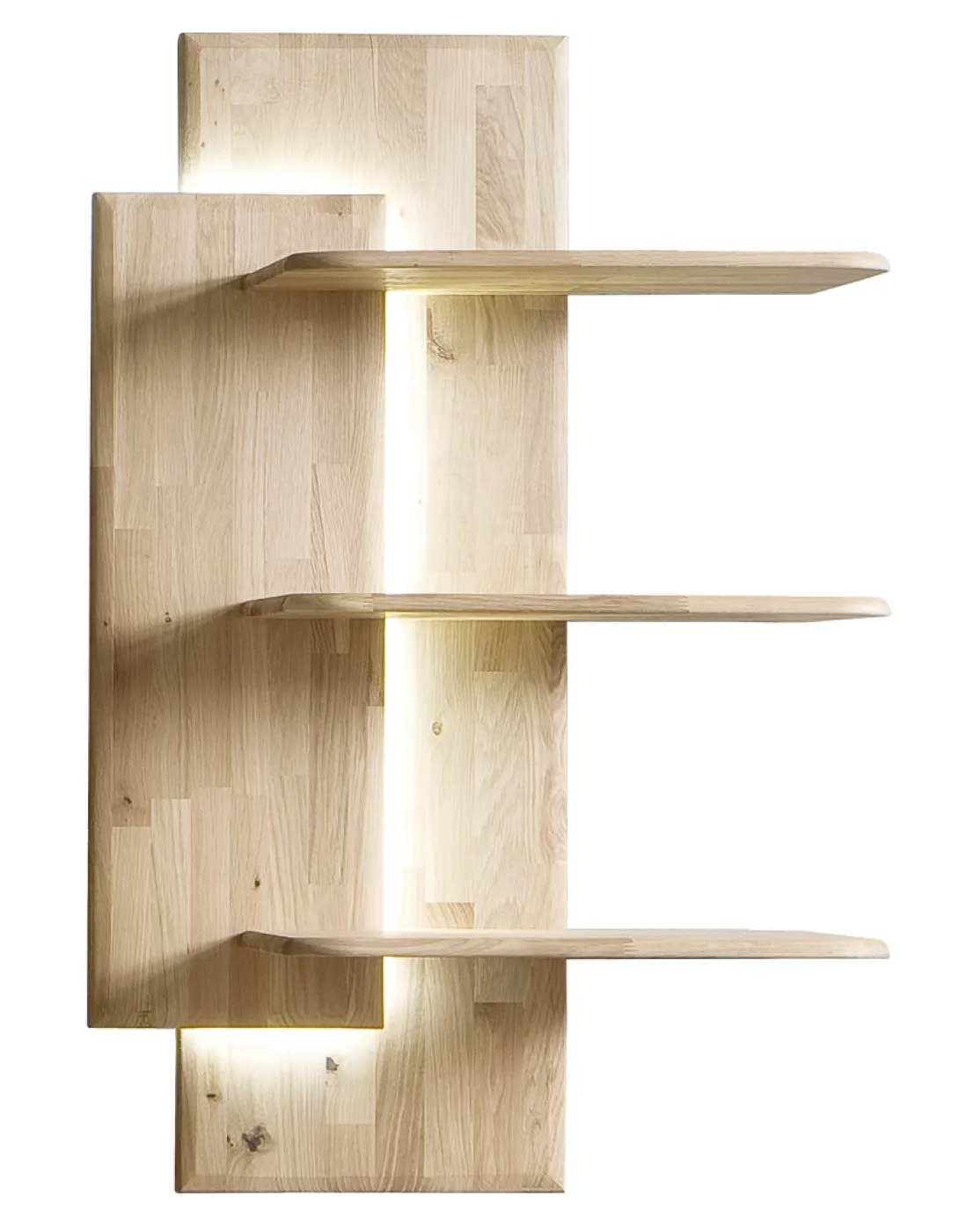 Wandregal Ravello | Balkeneiche Bianco | LED Beleuchtung mit 1er Set LED Band