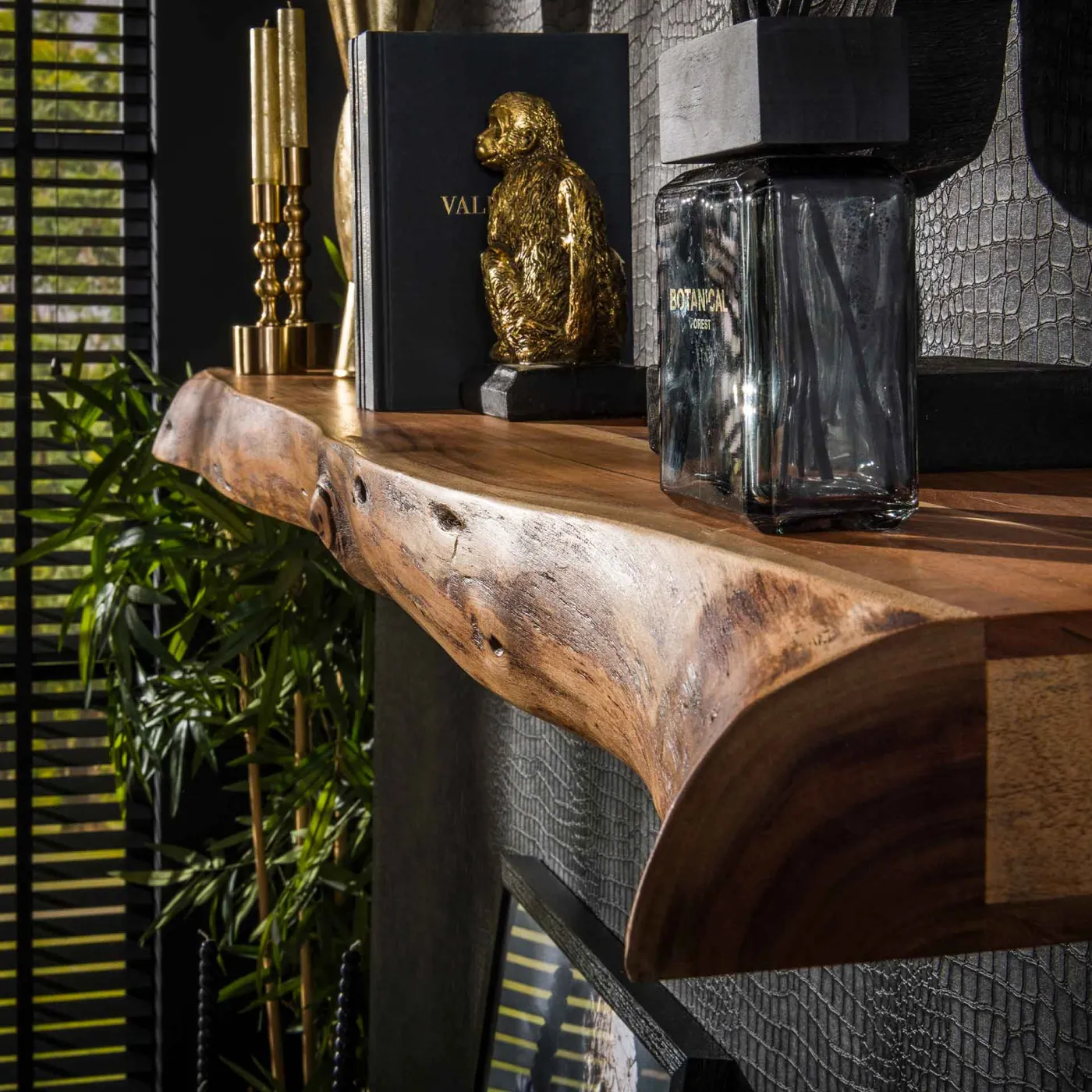 Wandregal Saga | Akazie massiv | natur | verschiedene Größen