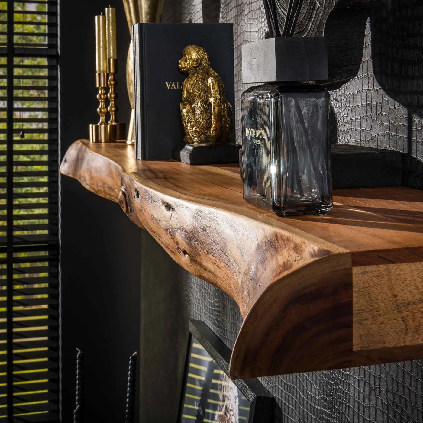 Wandregal Saga | Akazie massiv | natur | verschiedene Größen