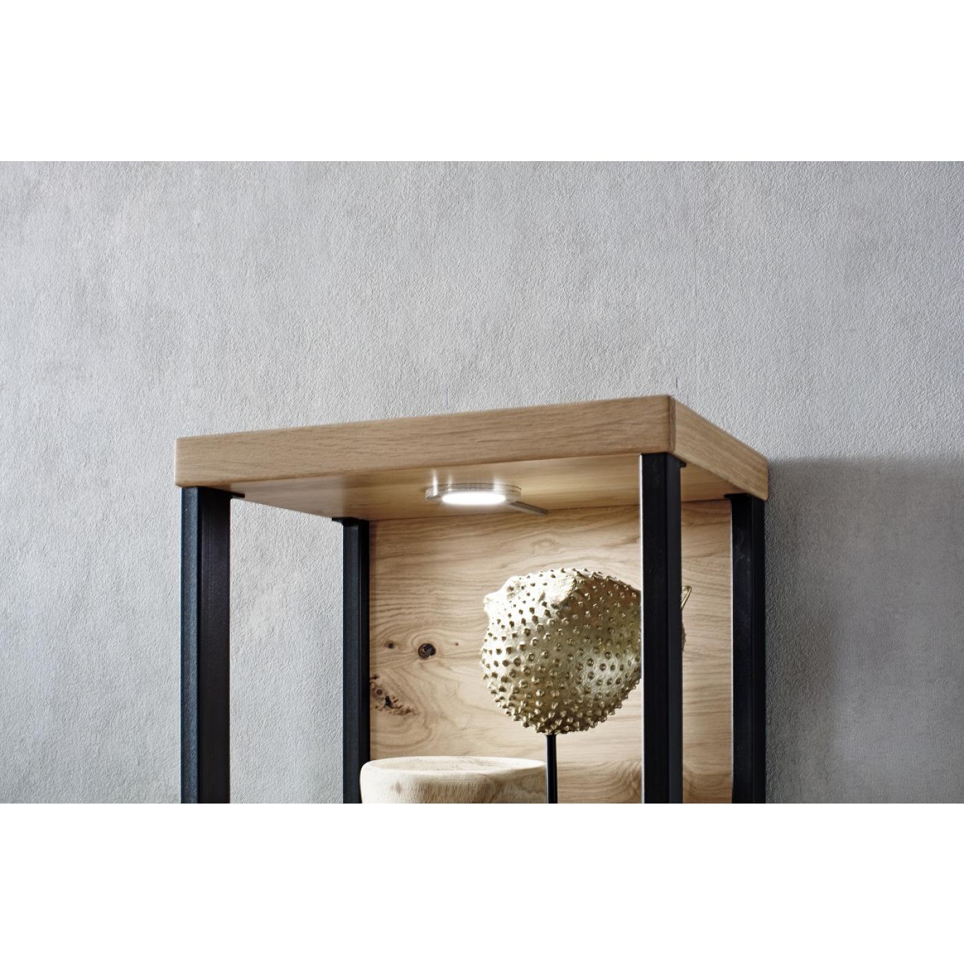 Wandregal Salerno | Balkeneiche Bianco | LED Beleuchtung