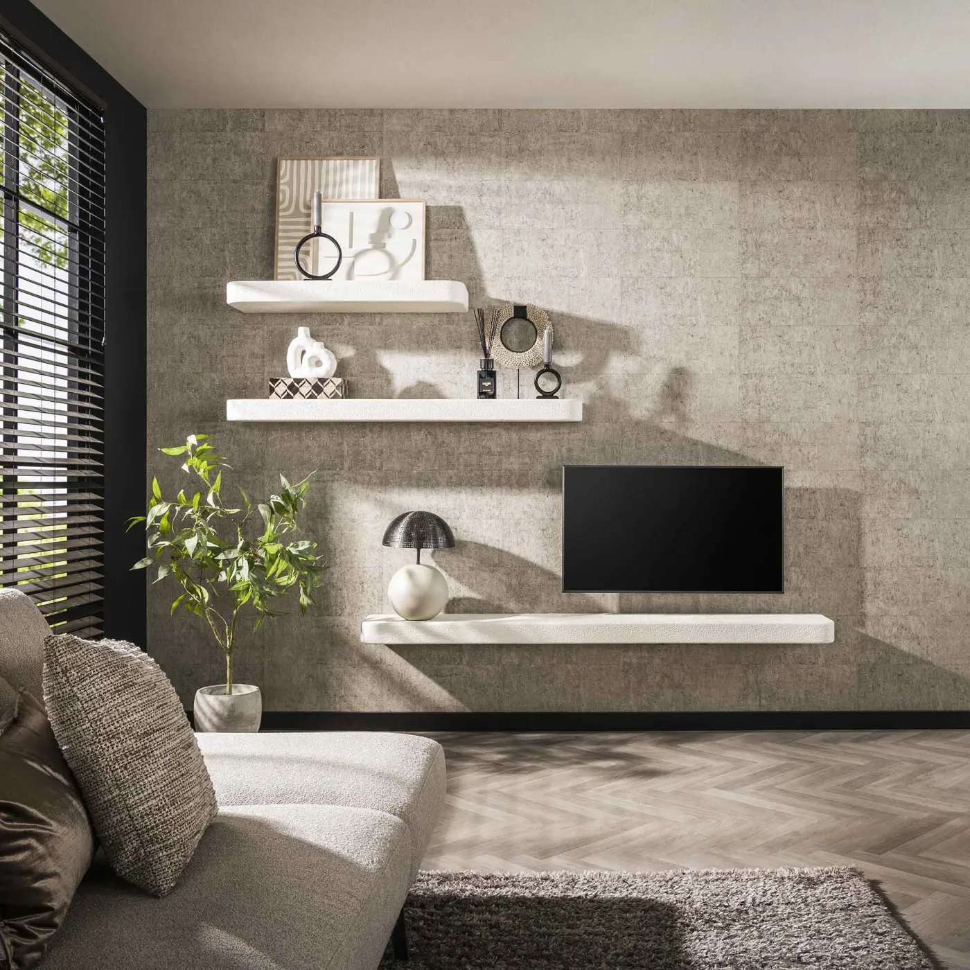 Wandregal Sara | Marmorlook | weiß | 100/150/200 cm | verschiedene Größen