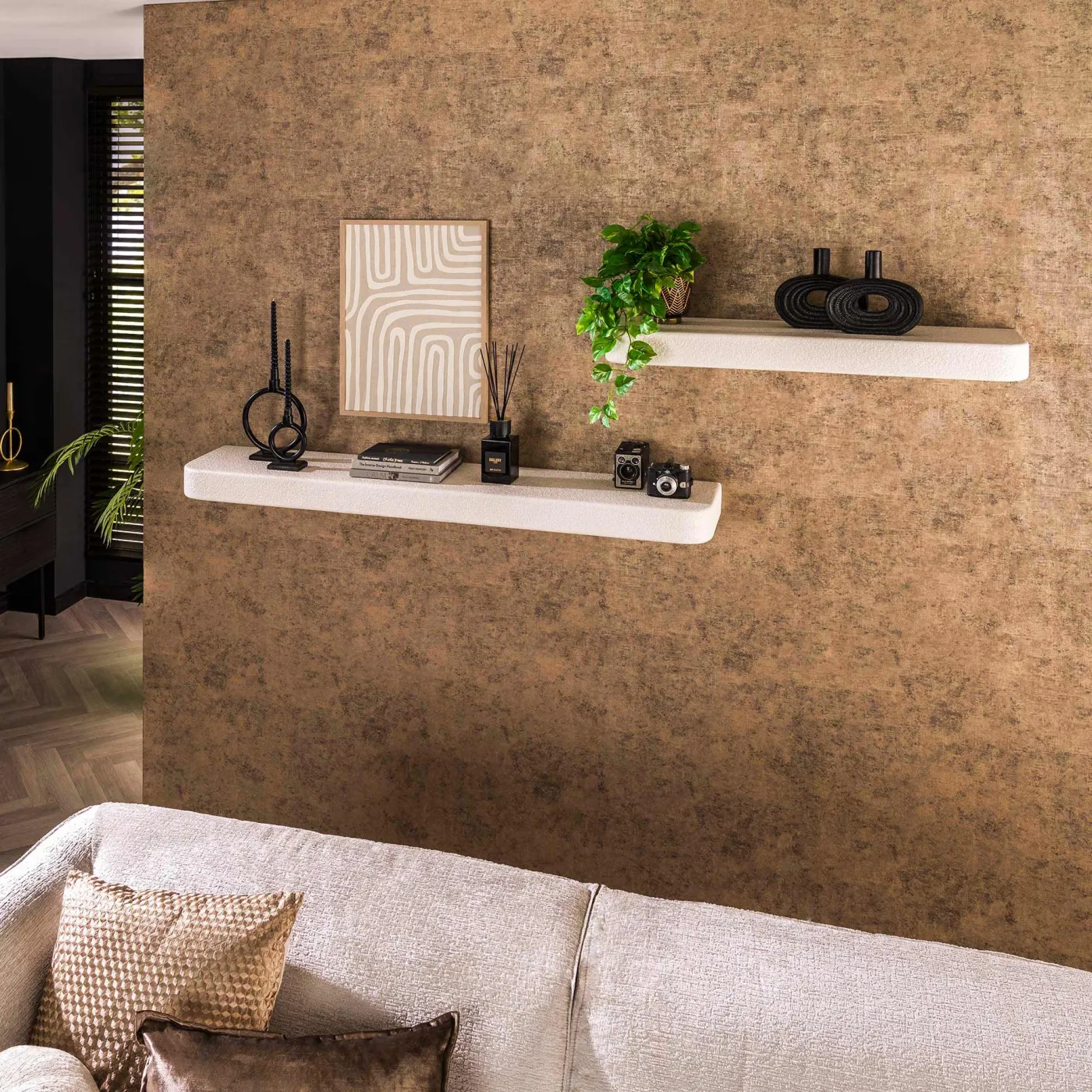 Wandregal Sara | Marmorlook | weiß | 100/150/200 cm | verschiedene Größen