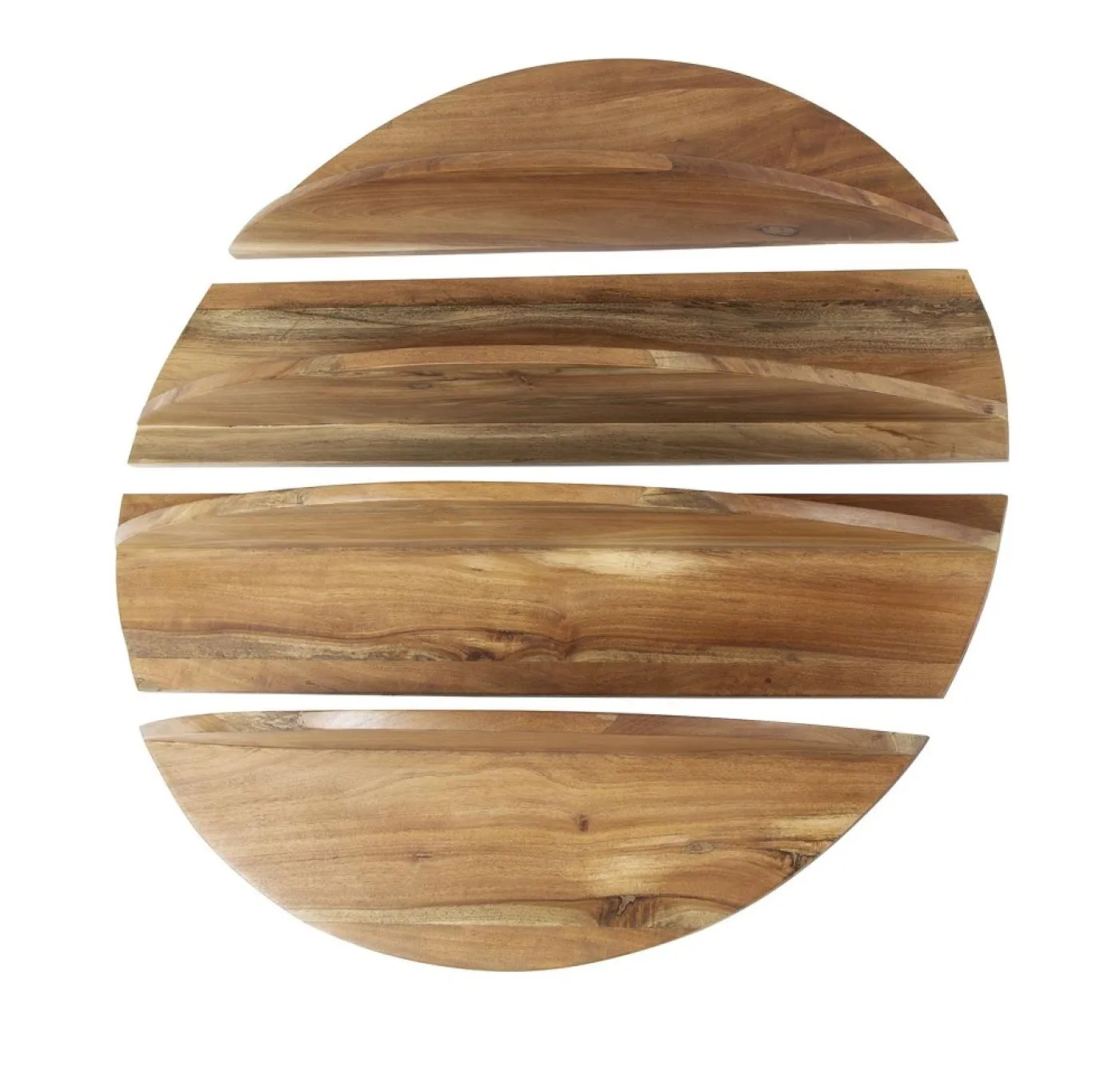 Wandregal set Comb 4-teilig | Neembaum massiv | naturel