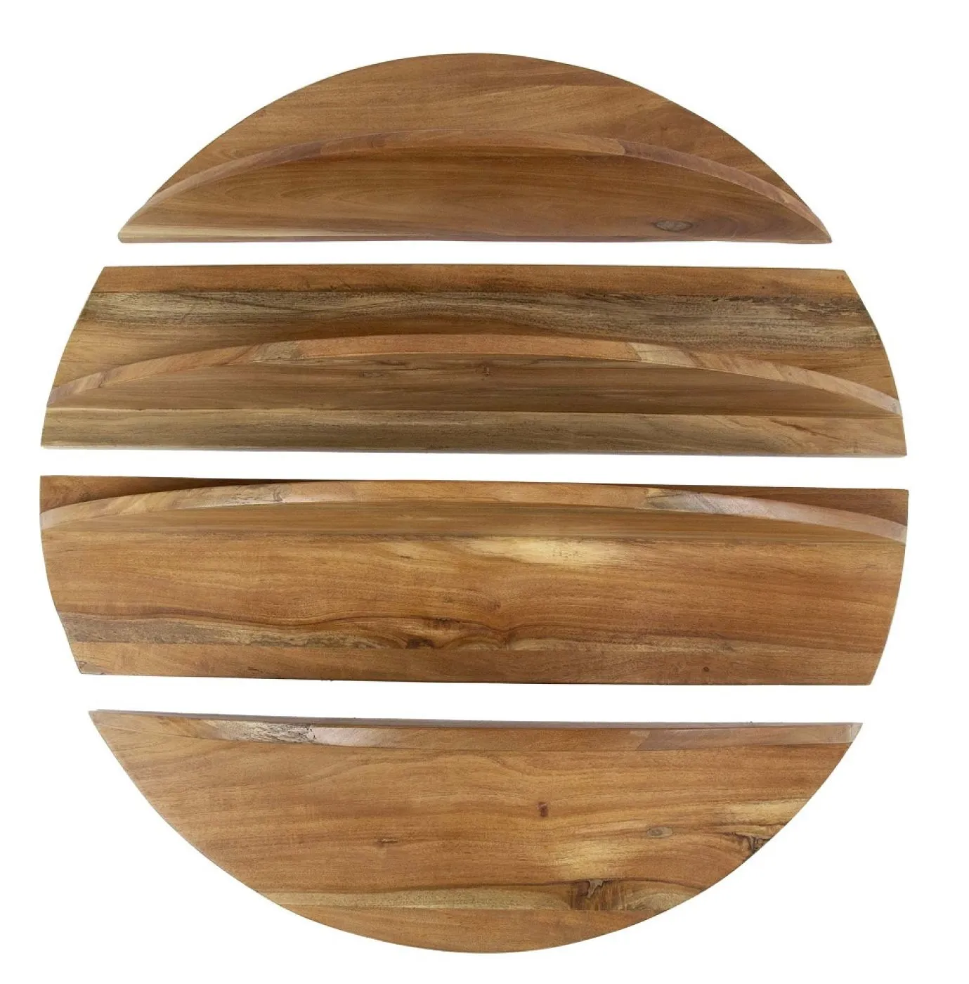 Wandregal set Comb 4-teilig | Neembaum massiv | naturel