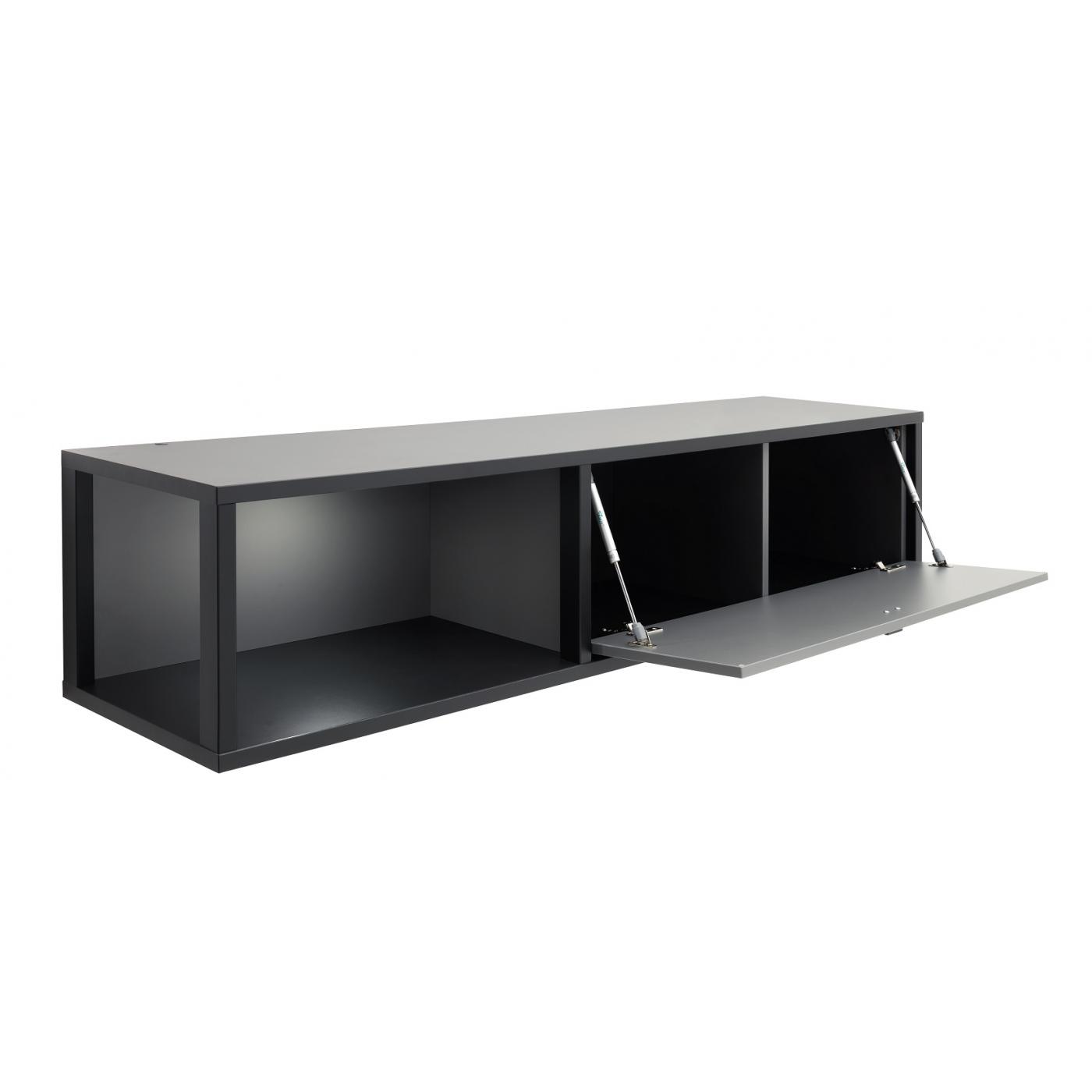Wandregalschrank Luxor | Royal Grey / anthrazit | LED Beleuchtung