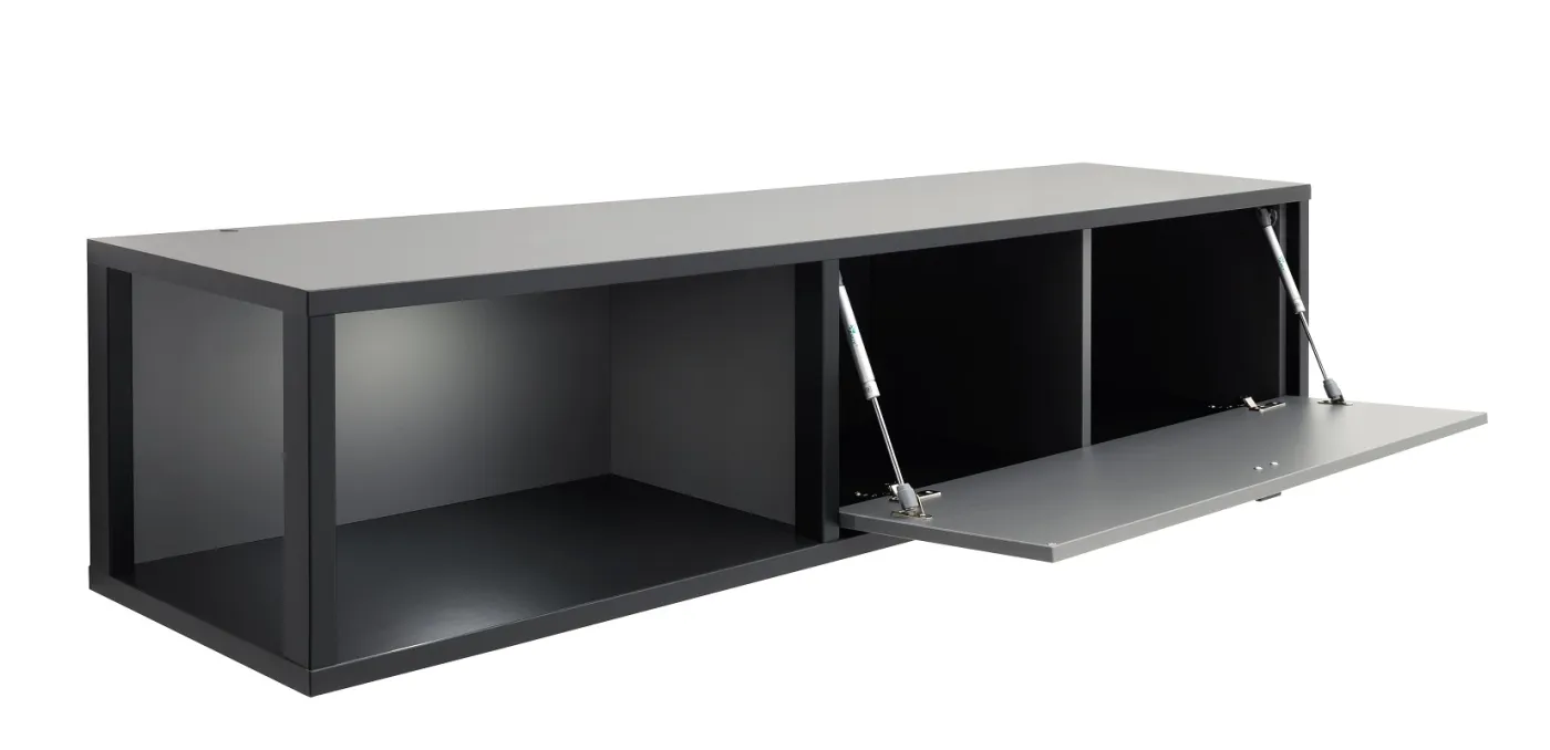 Wandregalschrank Luxor | Royal Grey / anthrazit | LED Beleuchtung ohne Beleuchtung