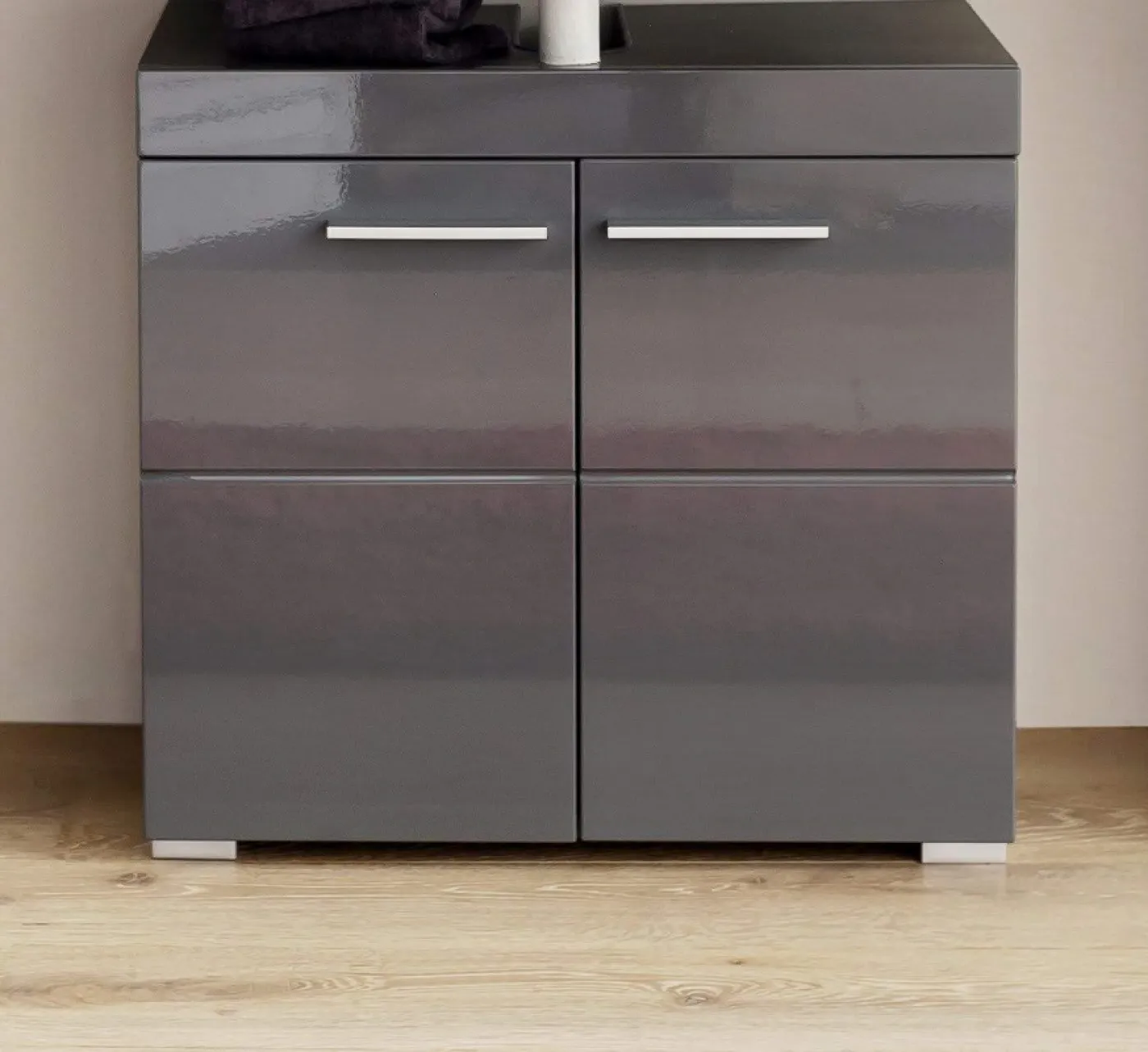 Waschbeckenunterschrank Amanda | Waschtisch | grau Hochglanz