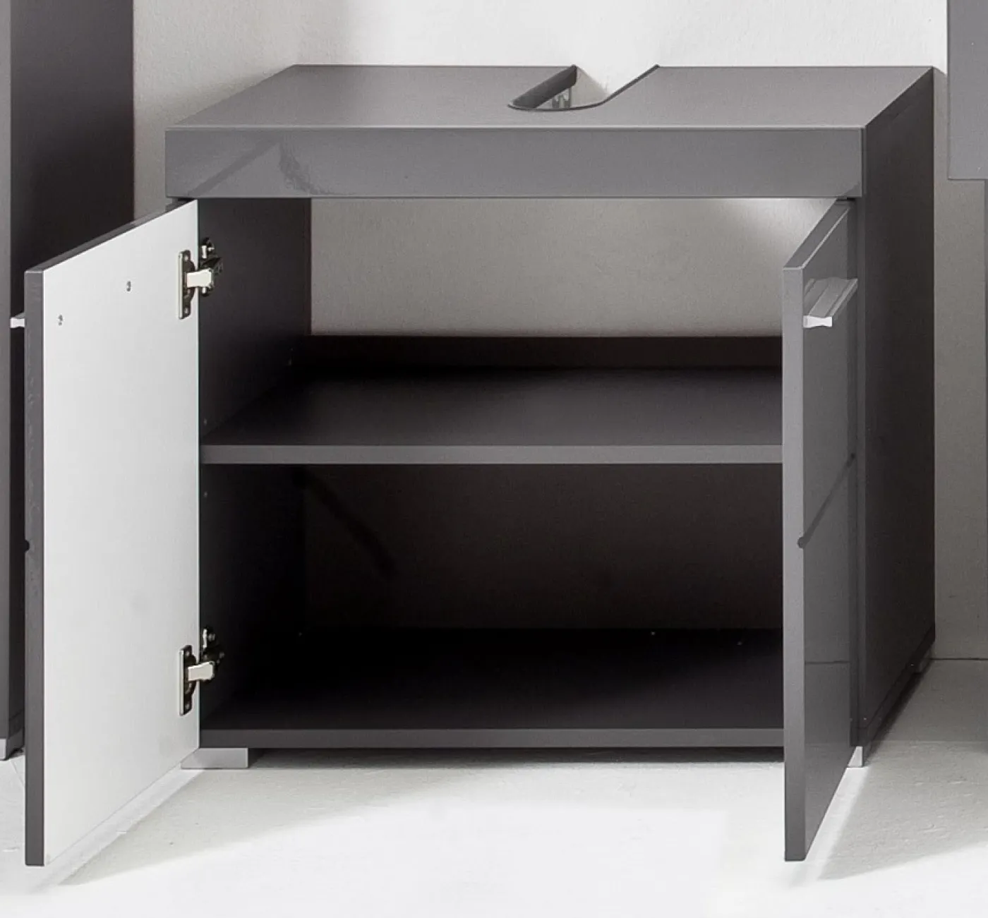 Waschbeckenunterschrank Amanda | Waschtisch | grau Hochglanz