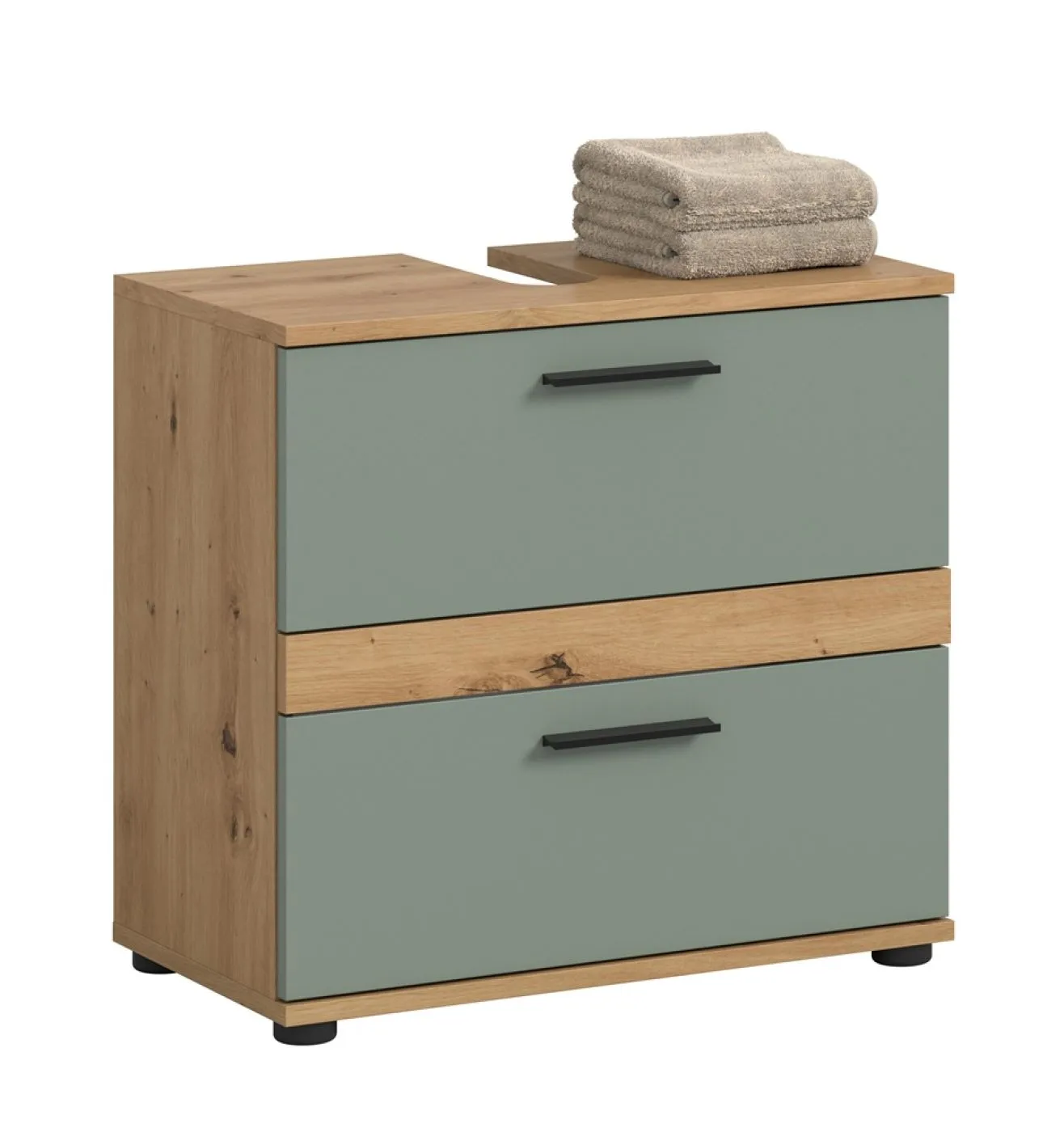Waschbeckenunterschrank Blake mit Schubkästen | Salbei / Artisan Eiche