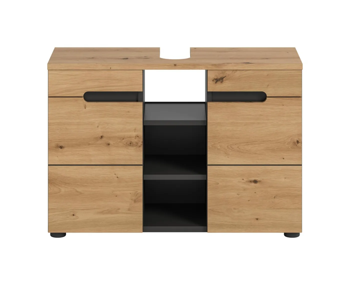 Waschbeckenunterschrank breit Canu | Artisan Eiche / Basalt grau
