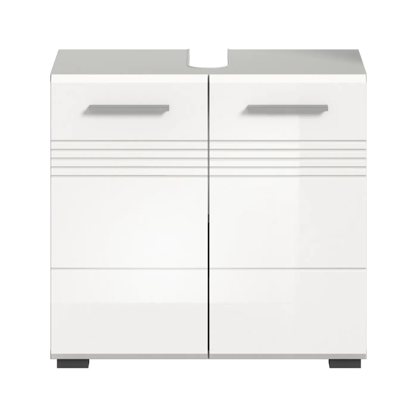 Waschbeckenunterschrank Copa | hellgrau / weiß Hochglanz