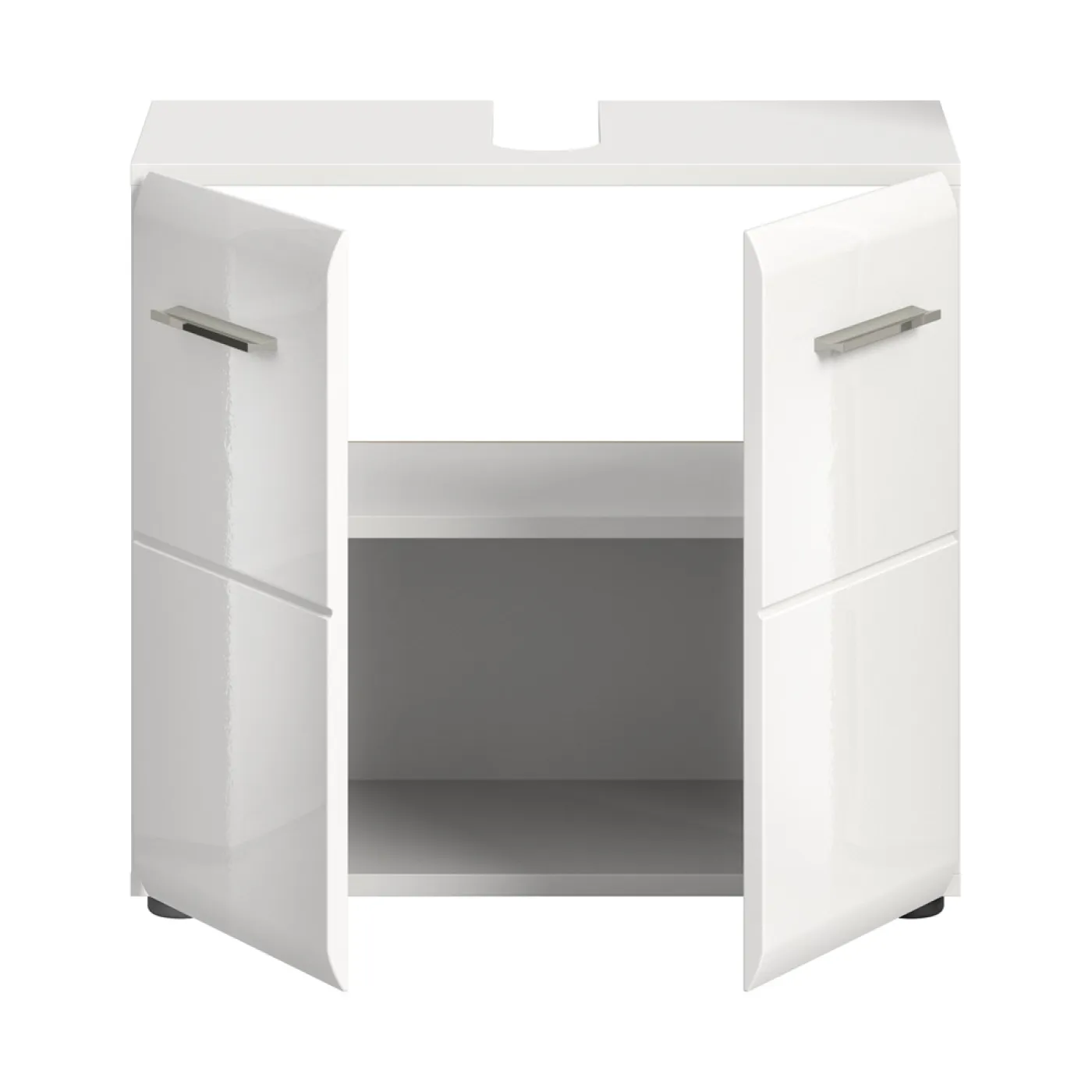 Waschbeckenunterschrank Ice | mit Türen | weiß / weiß Hochglanz