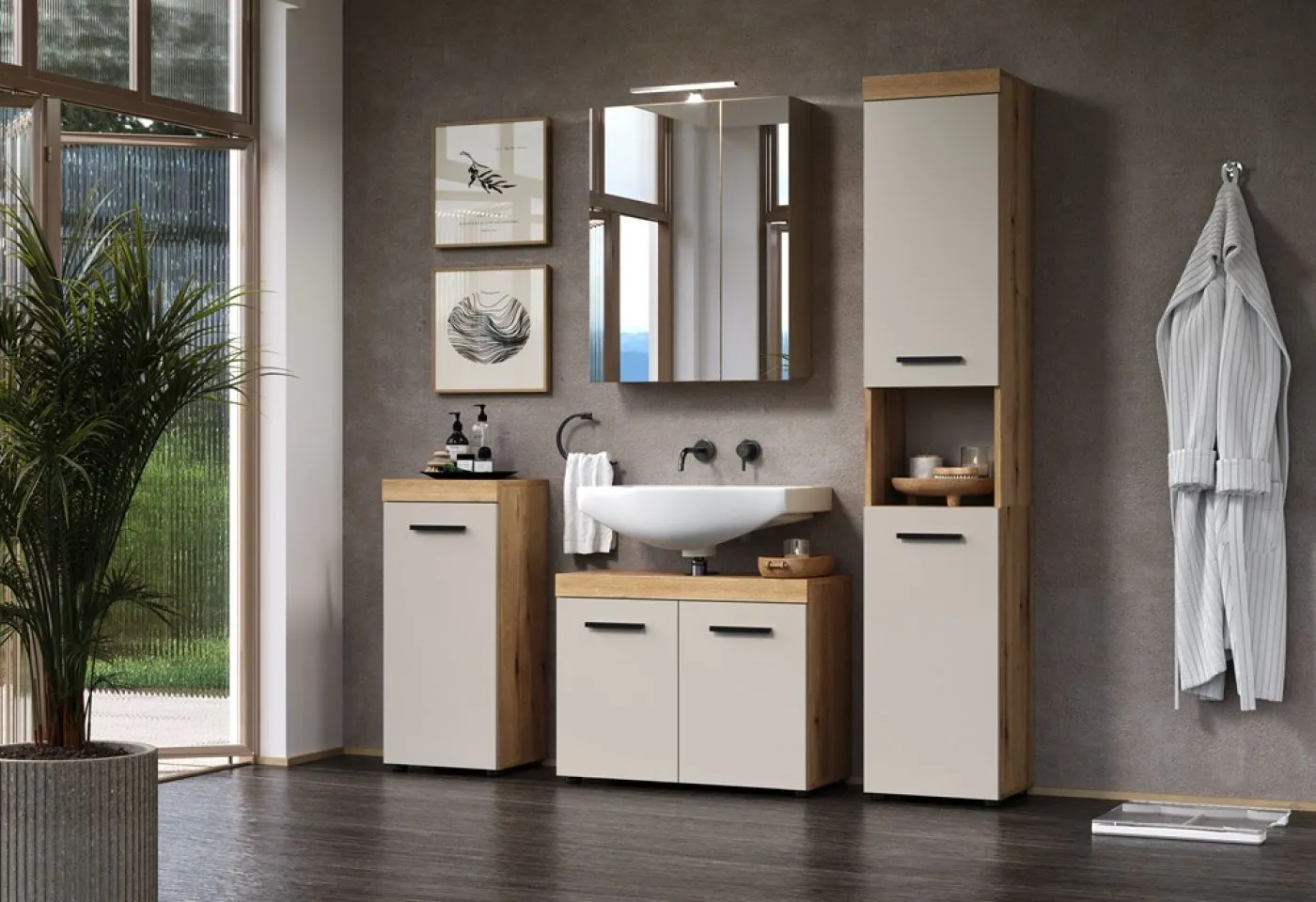 Waschbeckenunterschrank Ivrea, Kaschmir Dekor – Ansicht 6