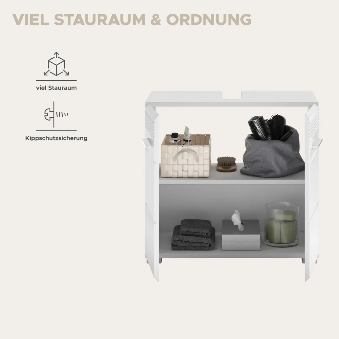 Waschbeckenunterschrank Linus | weiß Hochglanz