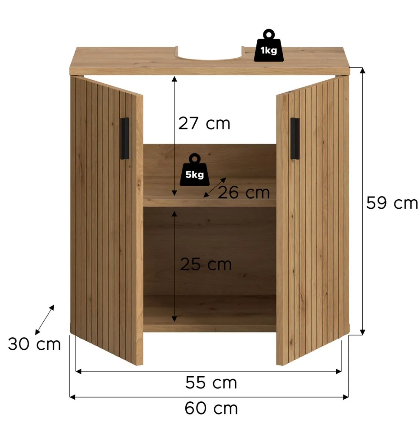 Waschbeckenunterschrank Mone | Artisan Oak