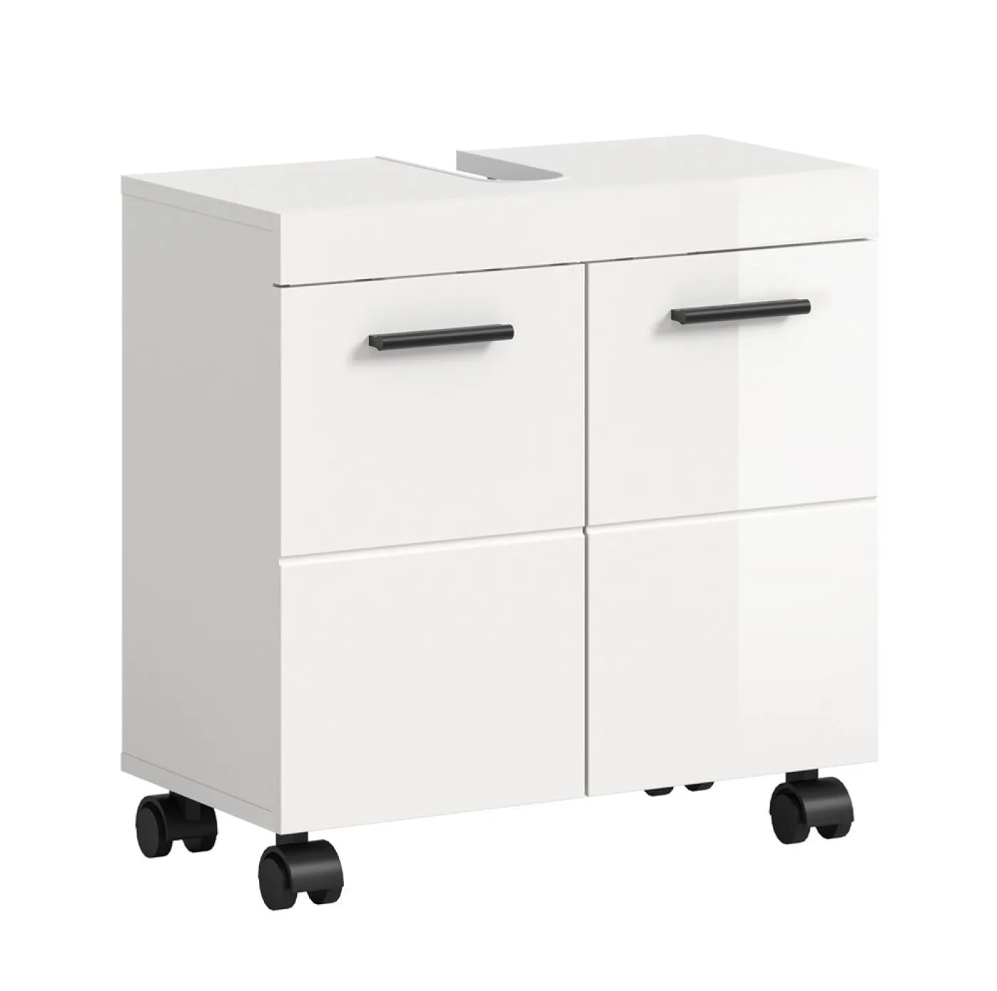 Waschbeckenunterschrank Nova | mit Türen | weiß Hochglanz