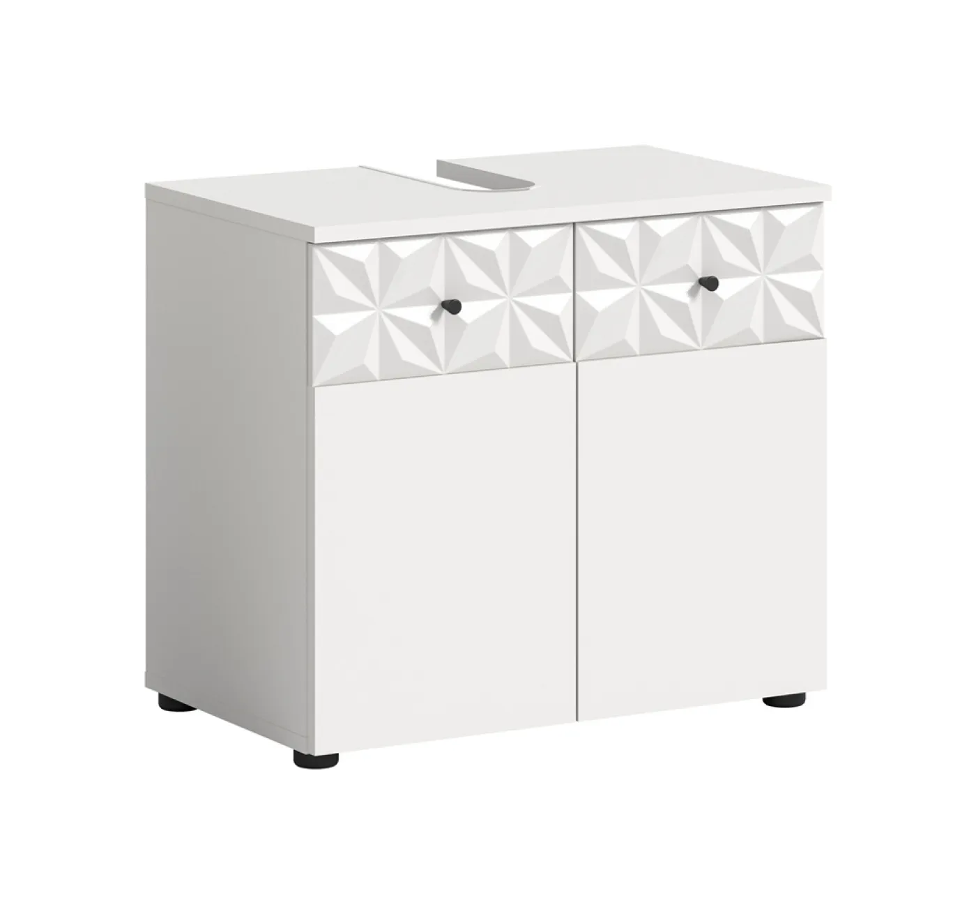 Waschbeckenunterschrank Prisma | weiß / weiß Hochglanz