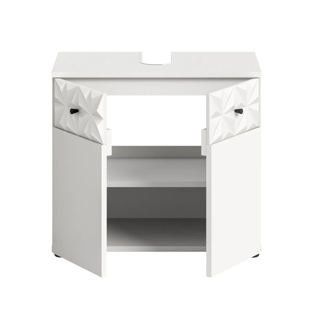 Waschbeckenunterschrank Prisma | weiß / weiß Hochglanz