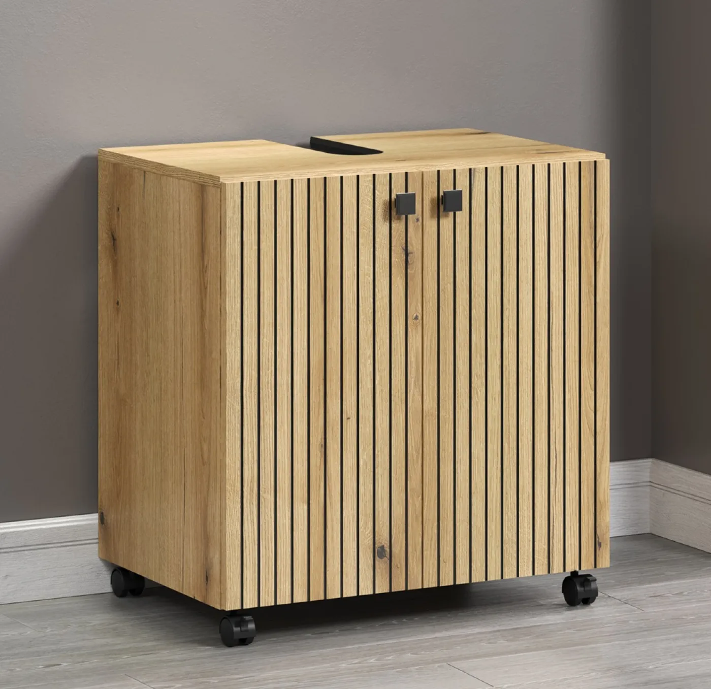 Waschbeckenunterschrank Pure Bliss | Evoke Eiche | 60 cm x 64 cm x 42 cm