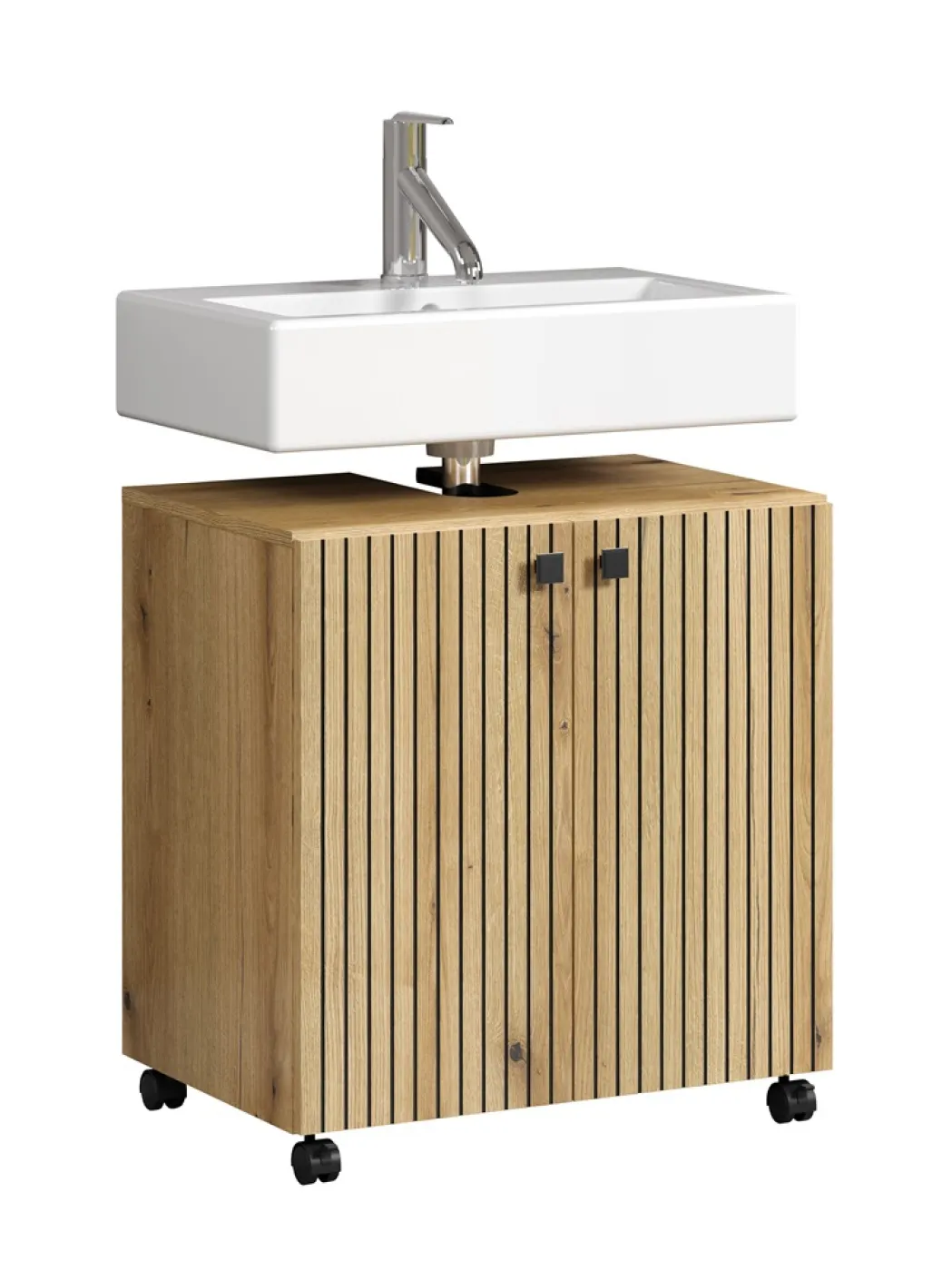 Waschbeckenunterschrank Pure Bliss | Evoke Eiche | 60 cm x 64 cm x 42 cm