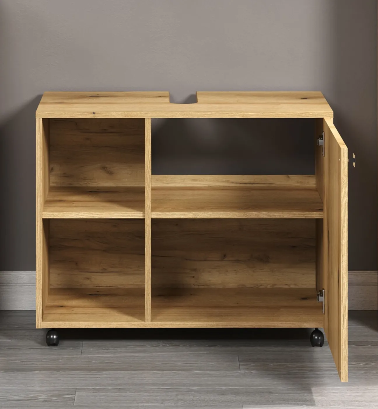 Waschbeckenunterschrank Pure Bliss | Evoke Eiche | 80 cm x 64 cm x 42 cm